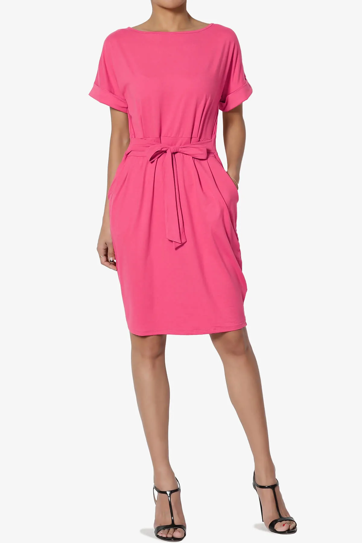 Pennie Tie Waist DTY Jersey Dress PLUS