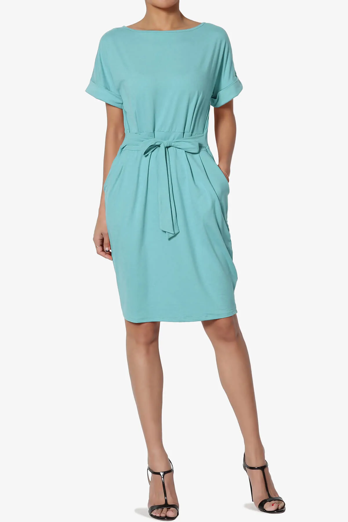 Pennie Tie Waist DTY Jersey Dress PLUS