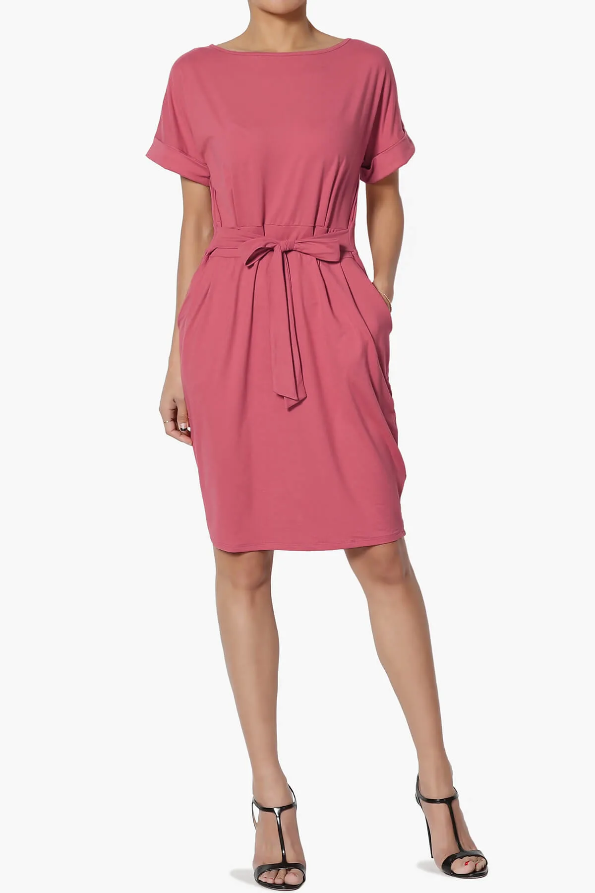Pennie Tie Waist DTY Jersey Dress PLUS