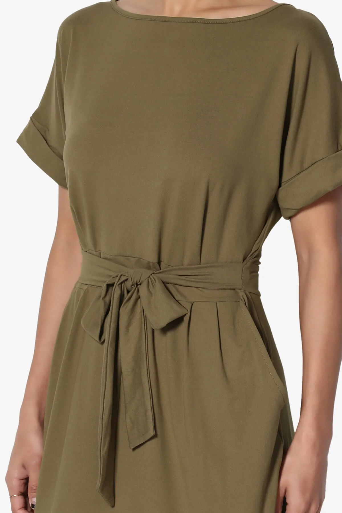 Pennie Tie Waist DTY Jersey Dress PLUS