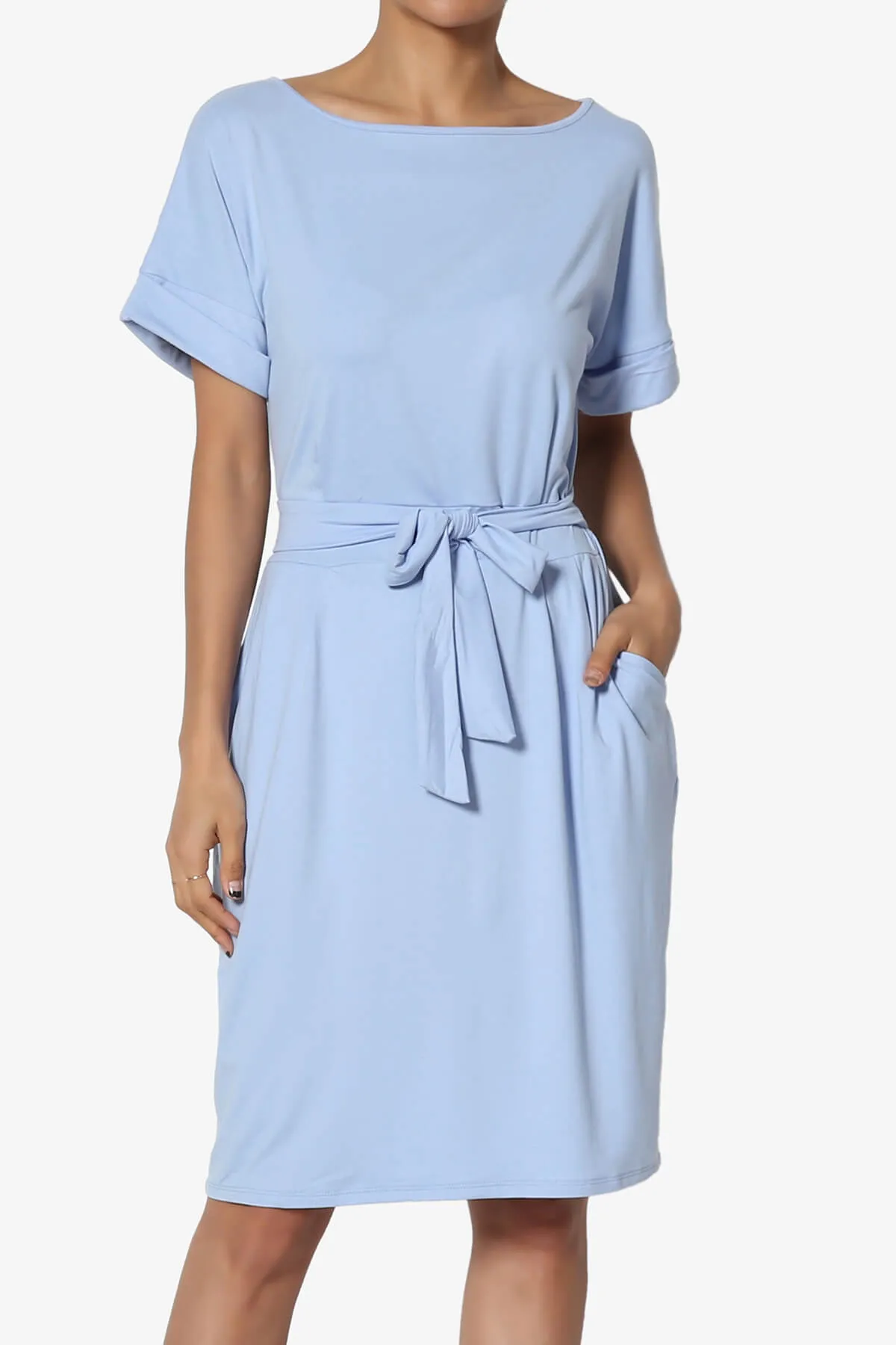 Pennie Tie Waist DTY Jersey Dress PLUS
