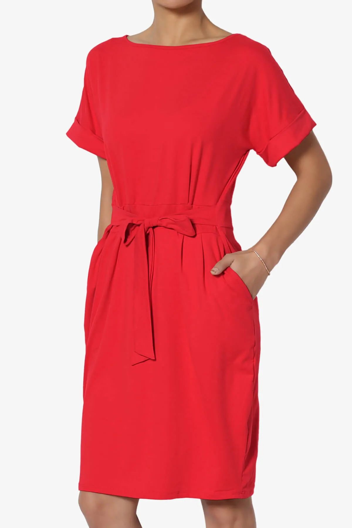 Pennie Tie Waist DTY Jersey Dress PLUS