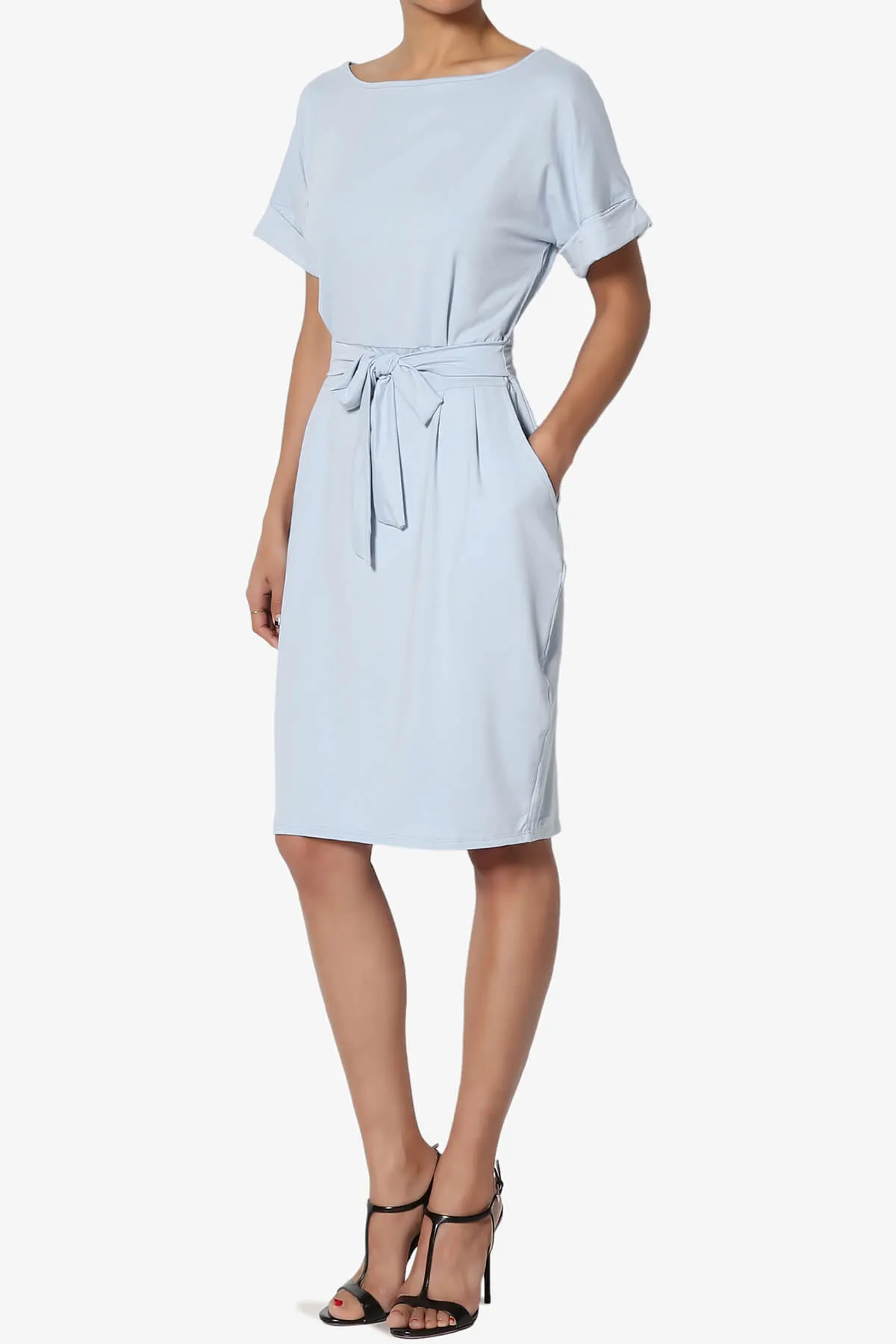 Pennie Tie Waist DTY Jersey Dress PLUS