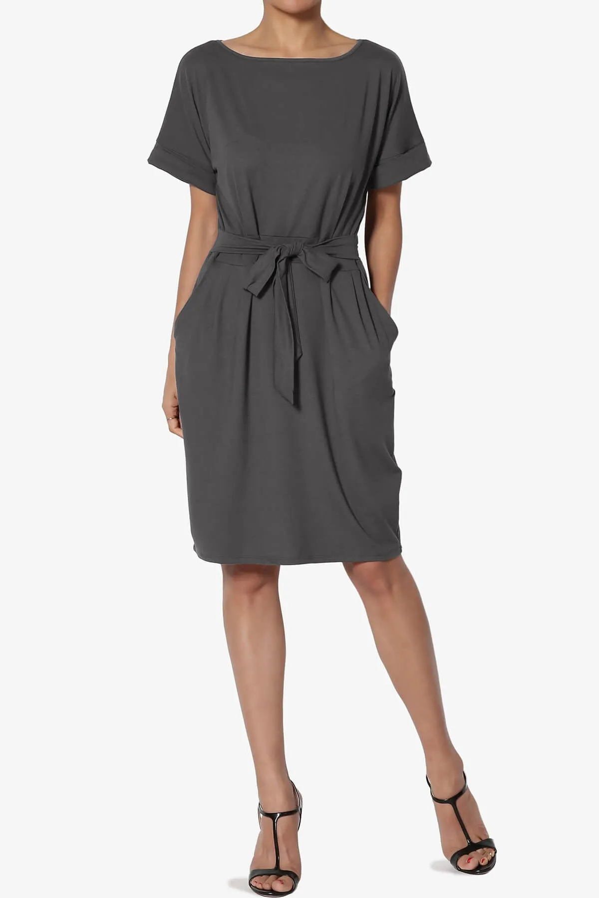Pennie Tie Waist DTY Jersey Dress PLUS