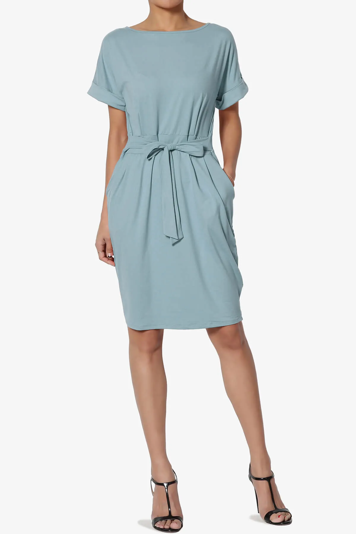 Pennie Tie Waist DTY Jersey Dress PLUS