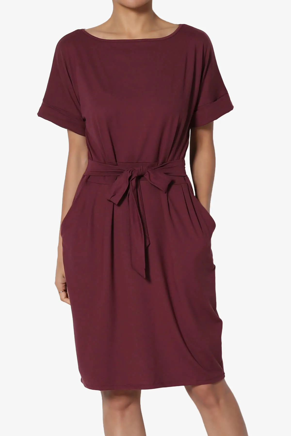 Pennie Tie Waist DTY Jersey Dress PLUS