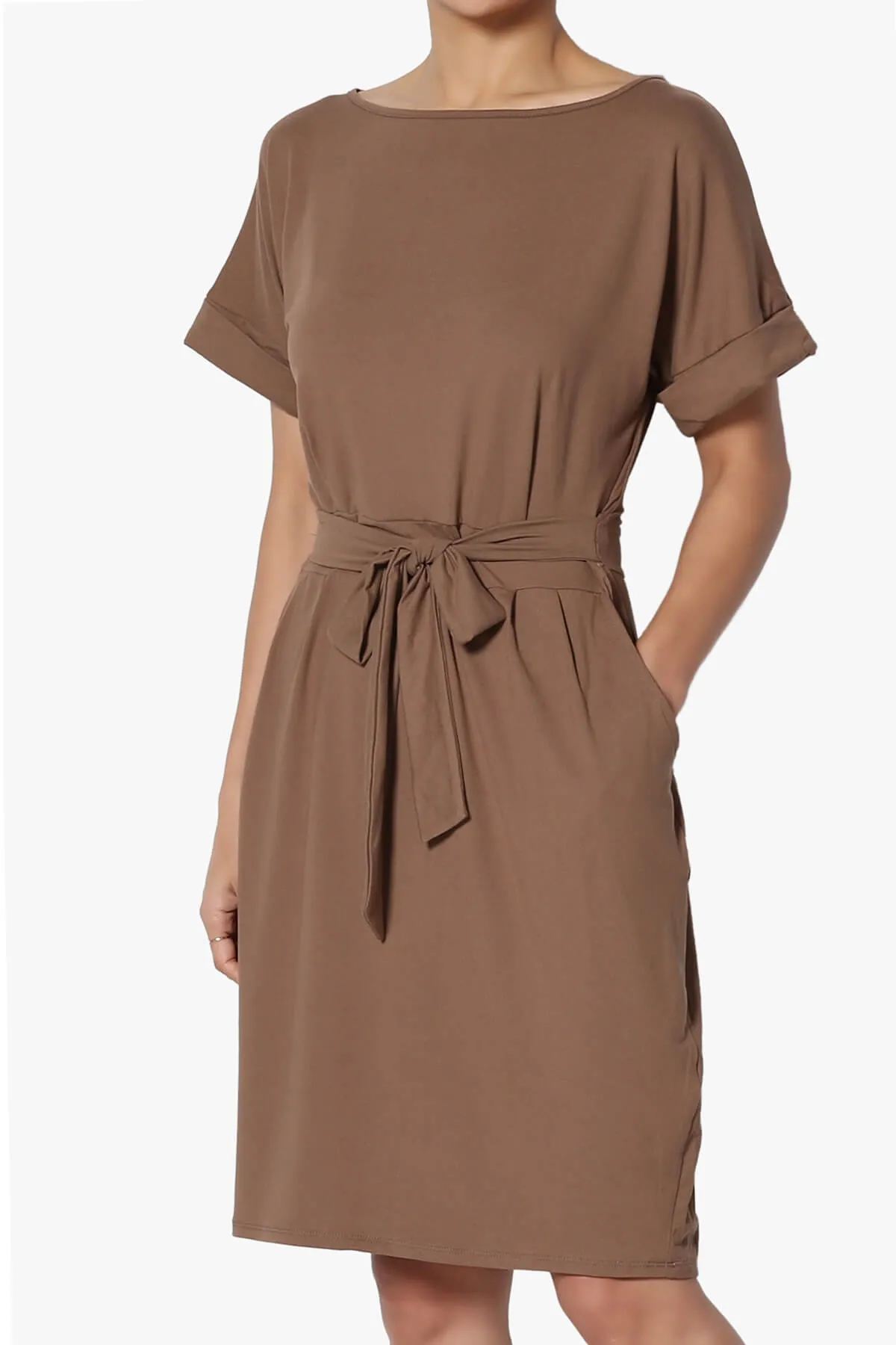 Pennie Tie Waist DTY Jersey Dress PLUS