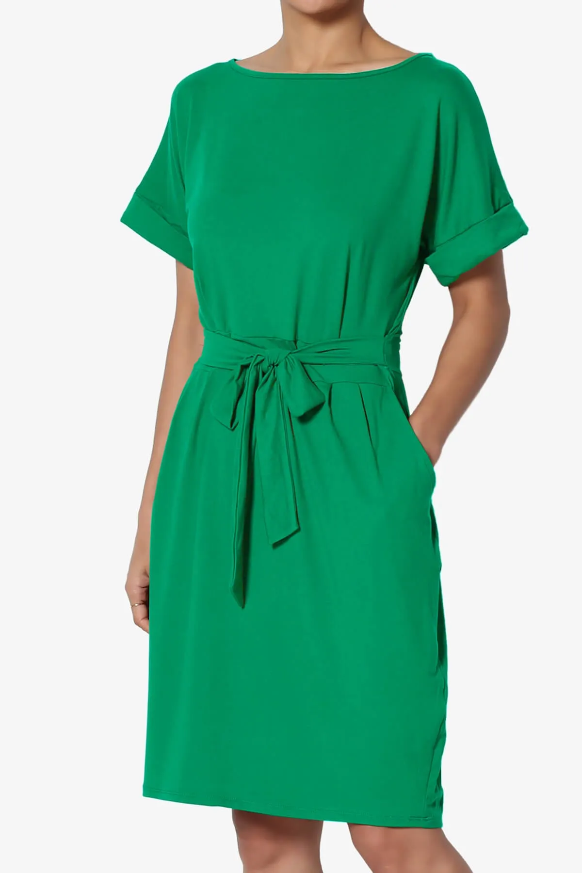 Pennie Tie Waist DTY Jersey Dress PLUS