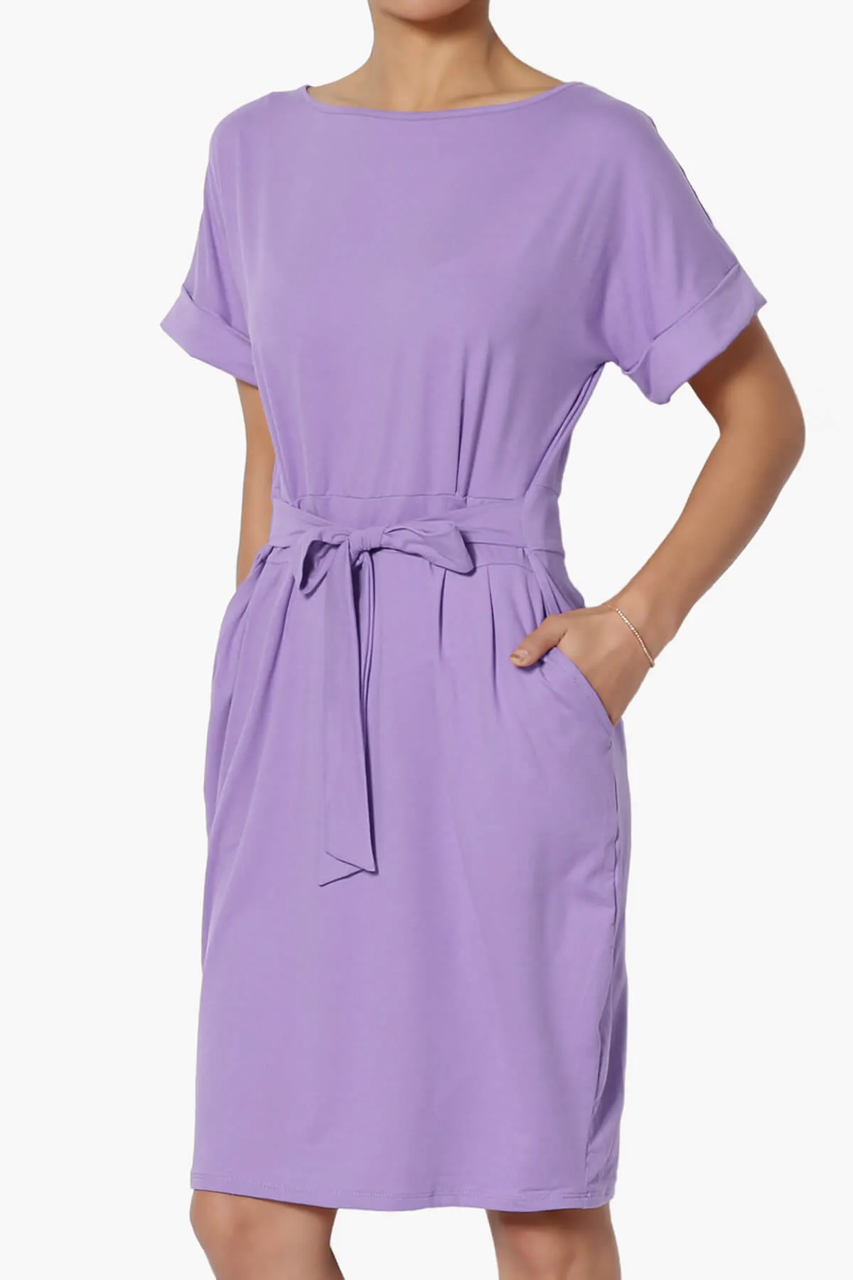 Pennie Tie Waist DTY Jersey Dress PLUS