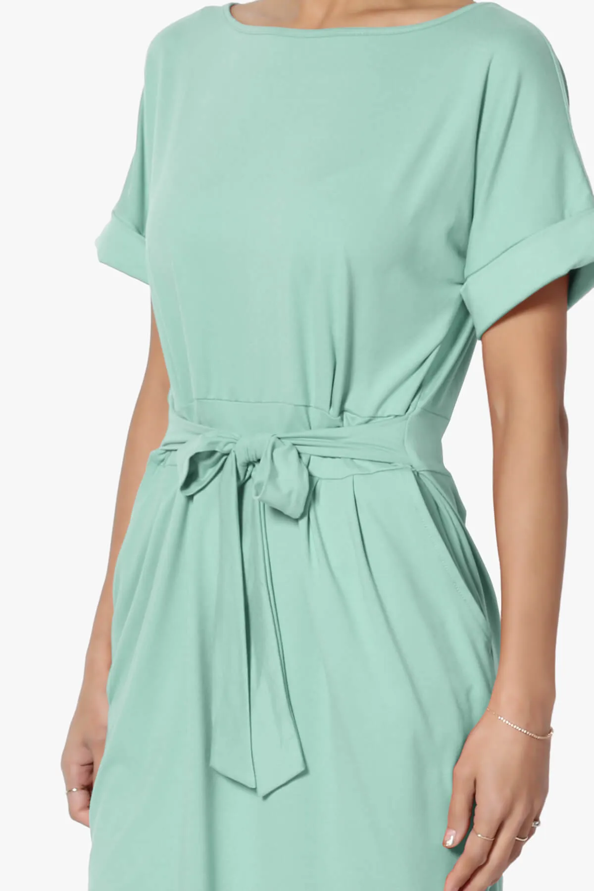 Pennie Tie Waist DTY Jersey Dress PLUS