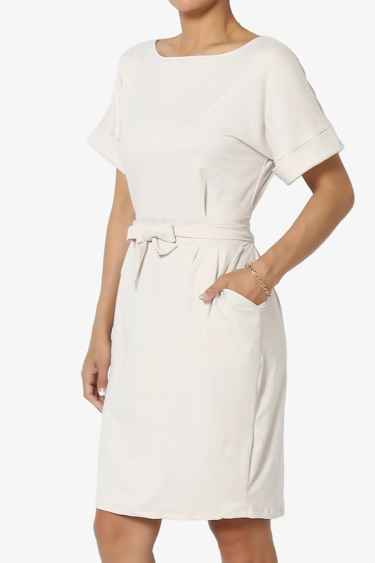 Pennie Tie Waist DTY Jersey Dress PLUS
