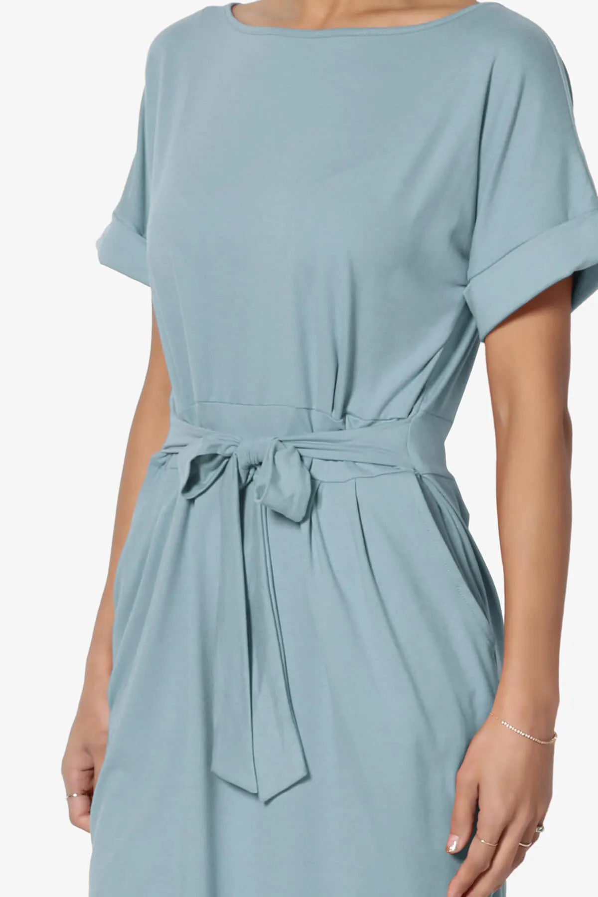 Pennie Tie Waist DTY Jersey Dress PLUS