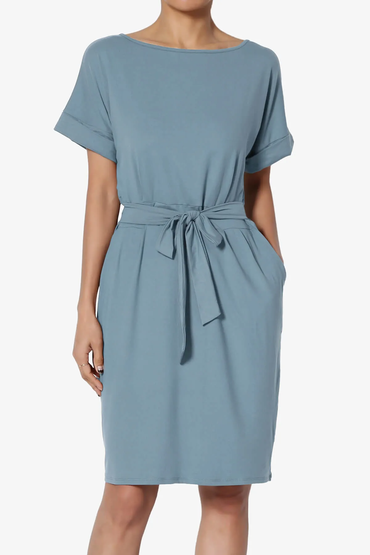Pennie Tie Waist DTY Jersey Dress PLUS