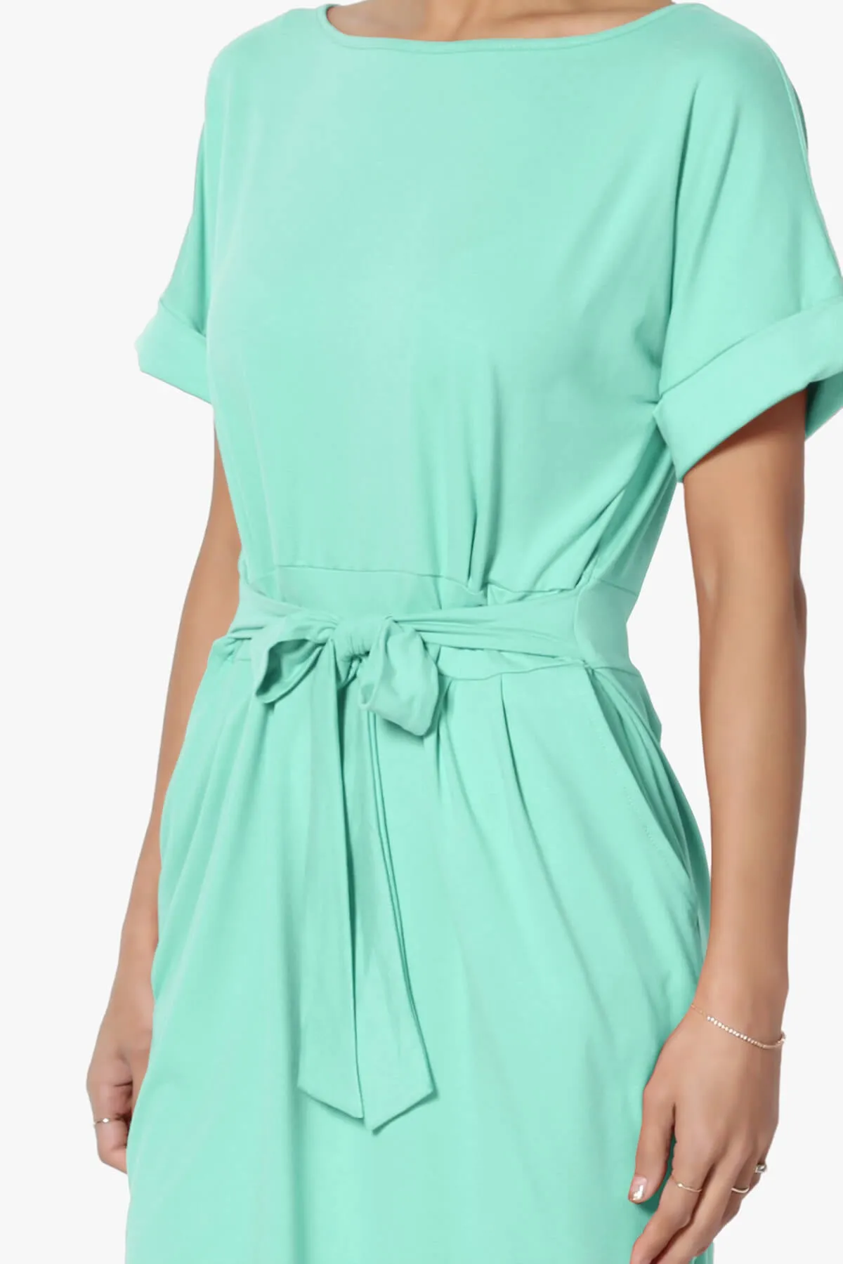Pennie Tie Waist DTY Jersey Dress PLUS