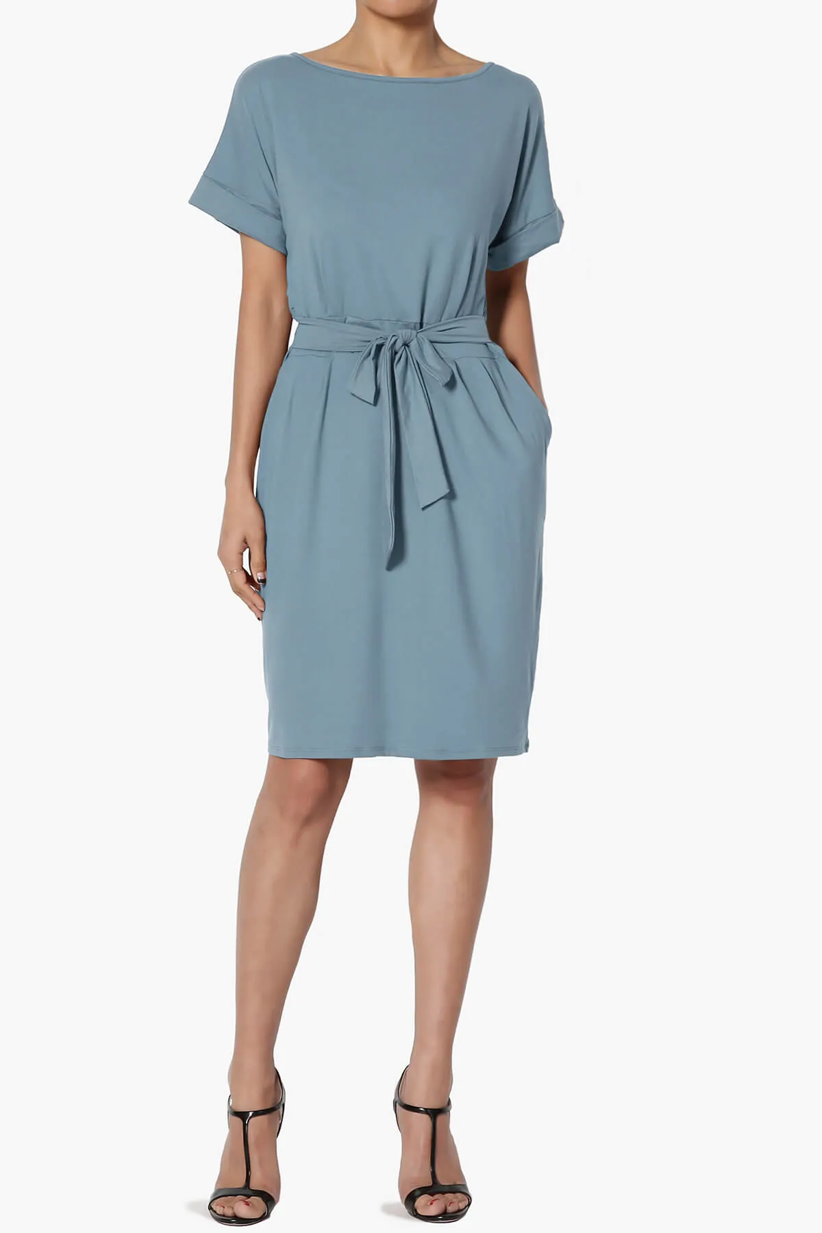 Pennie Tie Waist DTY Jersey Dress PLUS