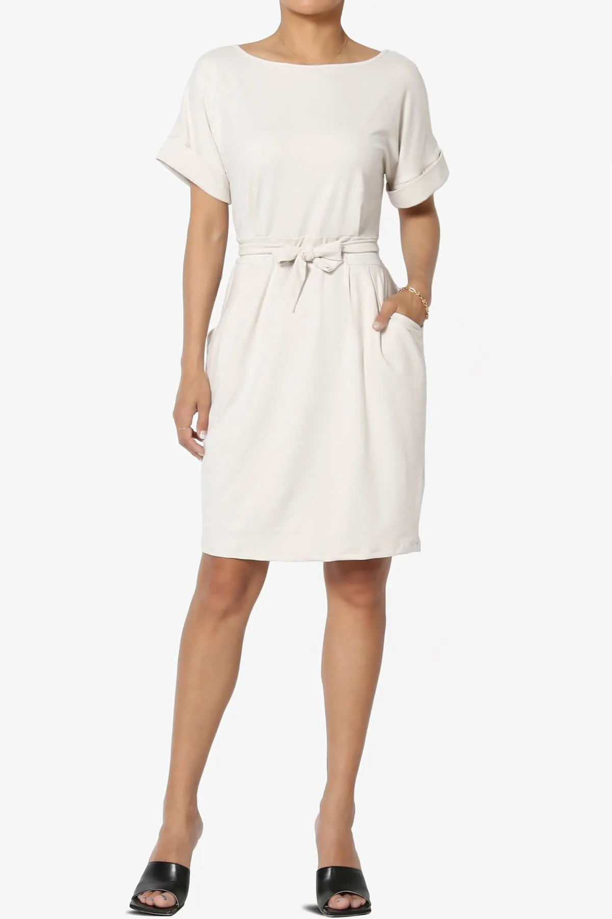 Pennie Tie Waist DTY Jersey Dress PLUS
