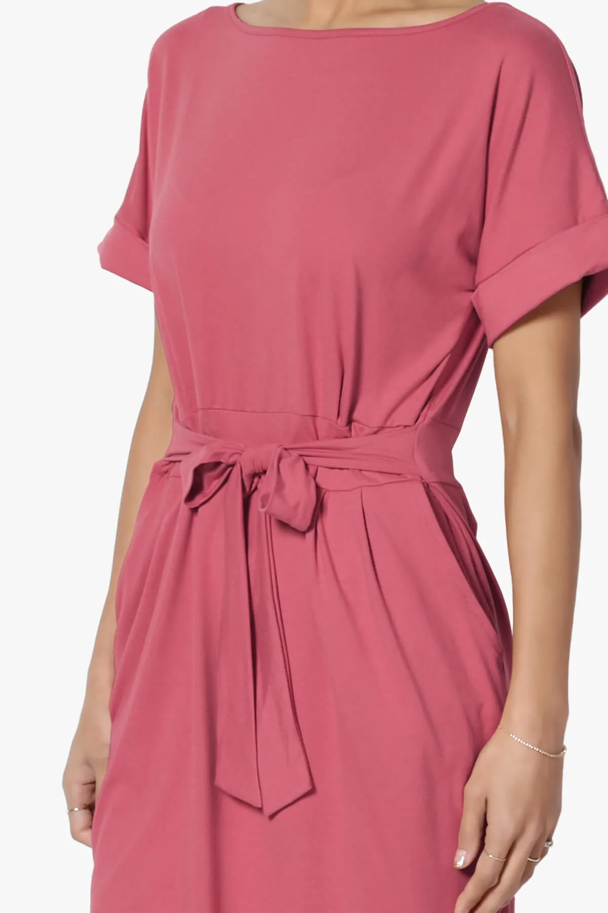 Pennie Tie Waist DTY Jersey Dress PLUS