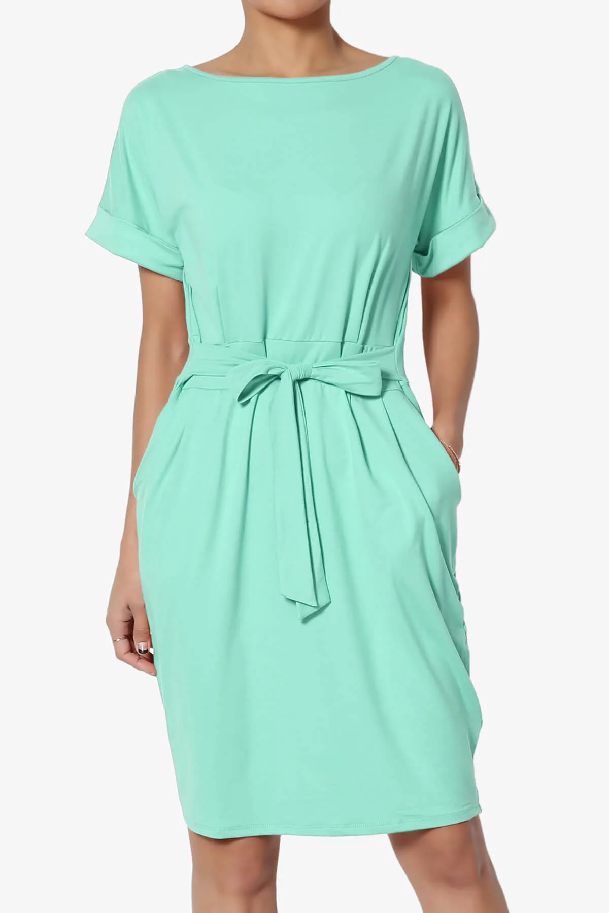 Pennie Tie Waist DTY Jersey Dress PLUS