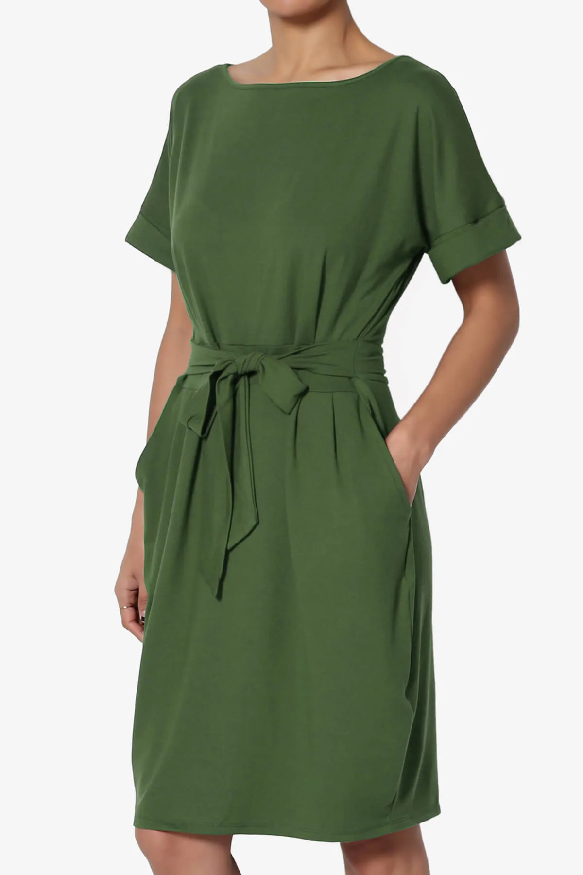 Pennie Tie Waist DTY Jersey Dress PLUS