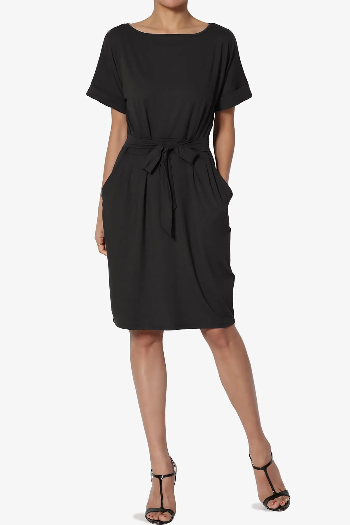 Pennie Tie Waist DTY Jersey Dress PLUS