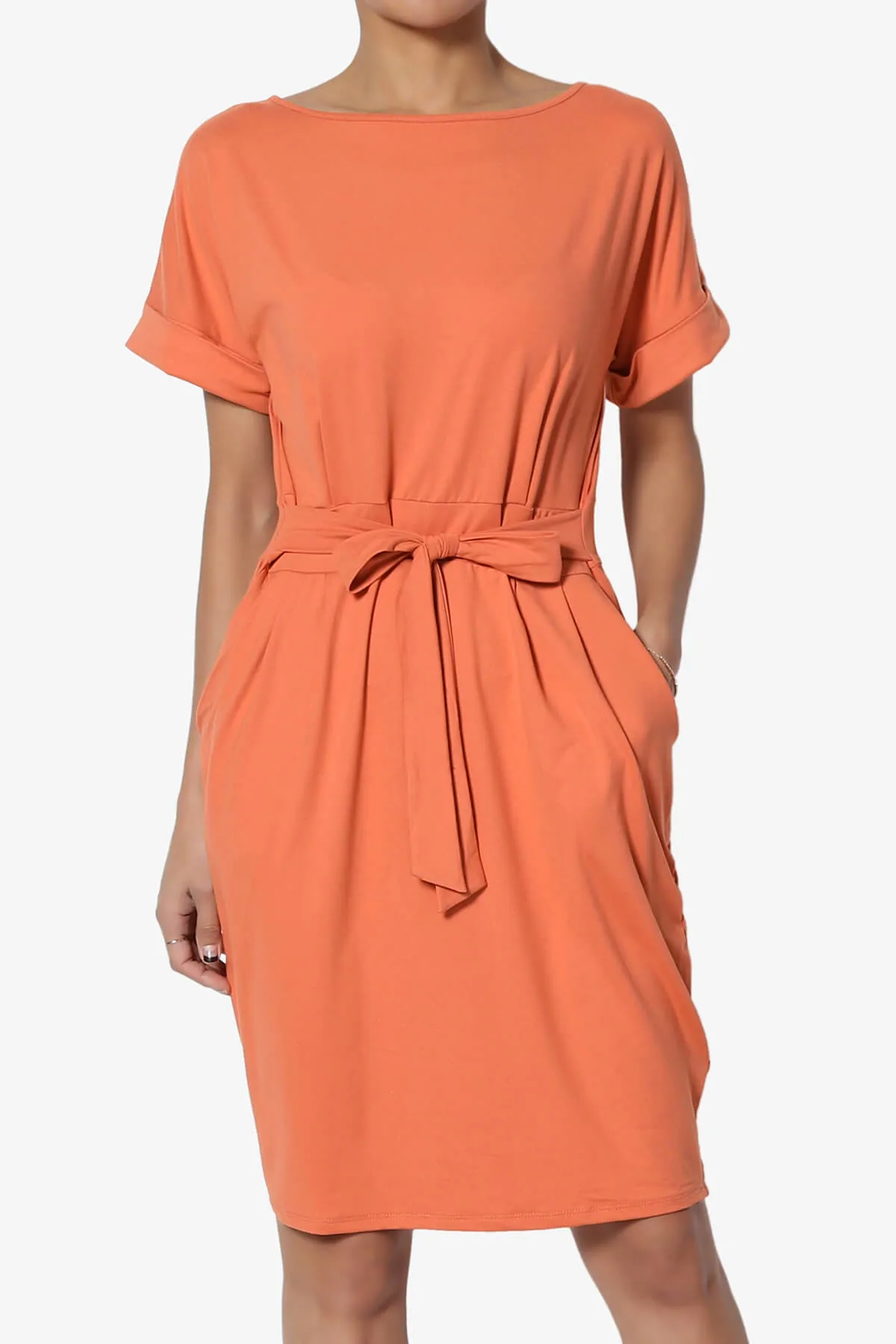 Pennie Tie Waist DTY Jersey Dress PLUS