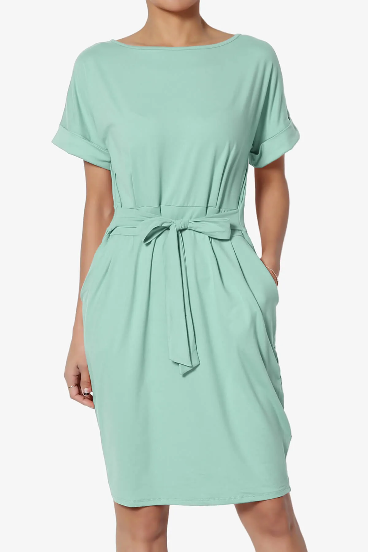Pennie Tie Waist DTY Jersey Dress PLUS