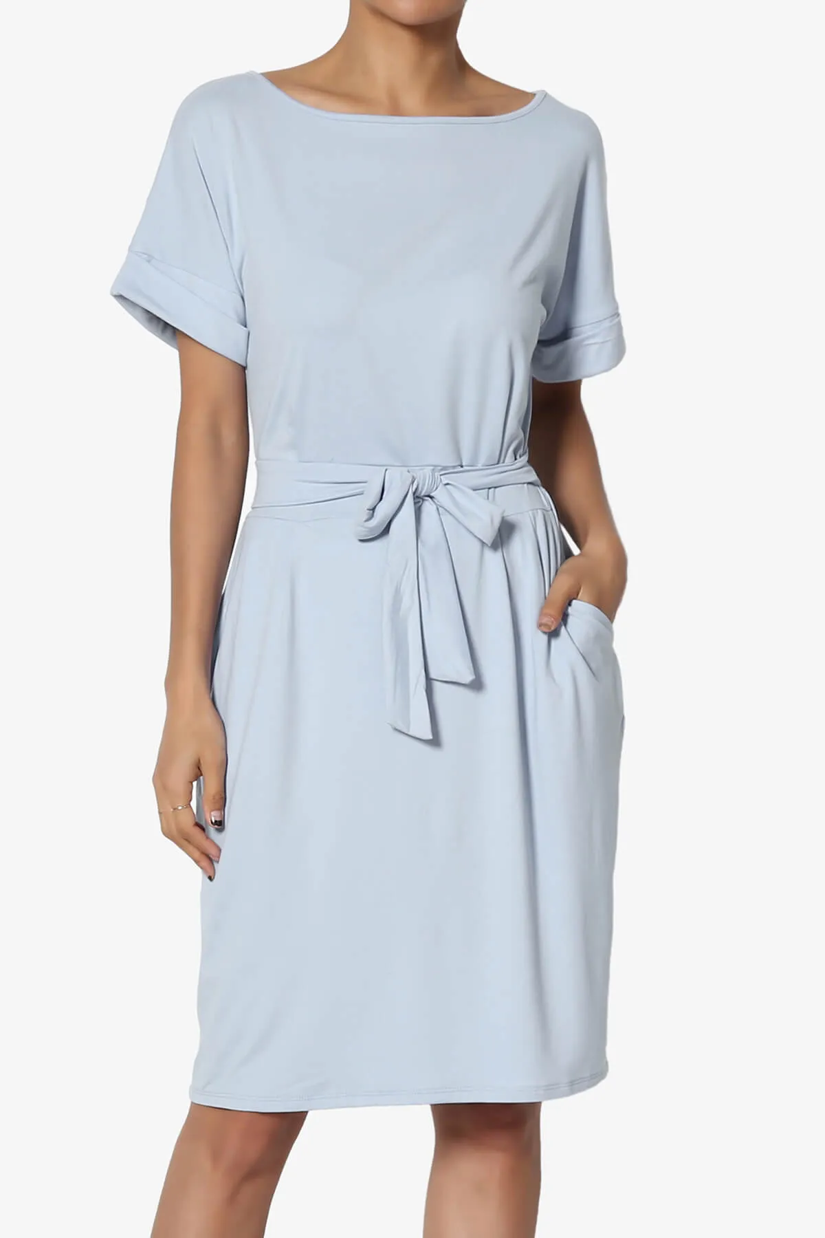Pennie Tie Waist DTY Jersey Dress PLUS