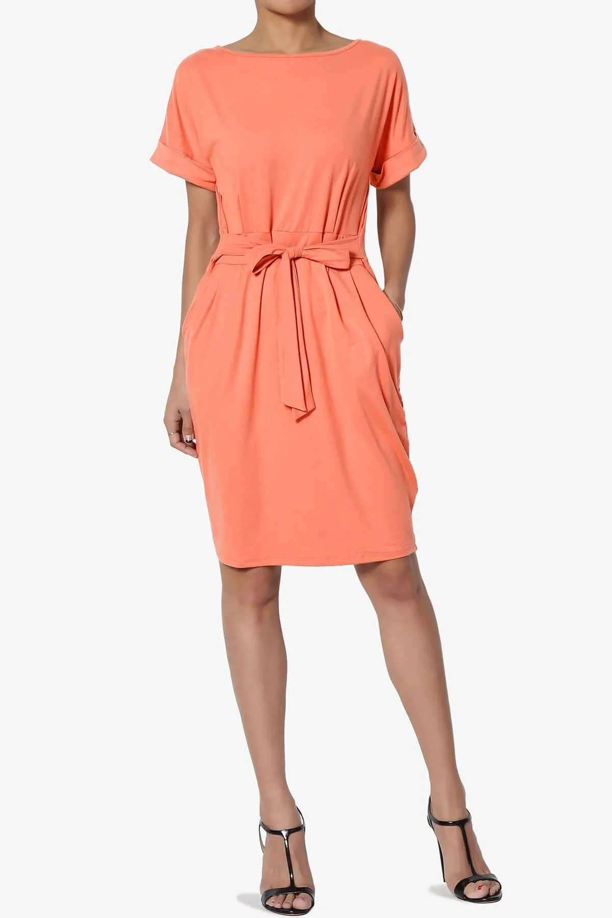 Pennie Tie Waist DTY Jersey Dress PLUS