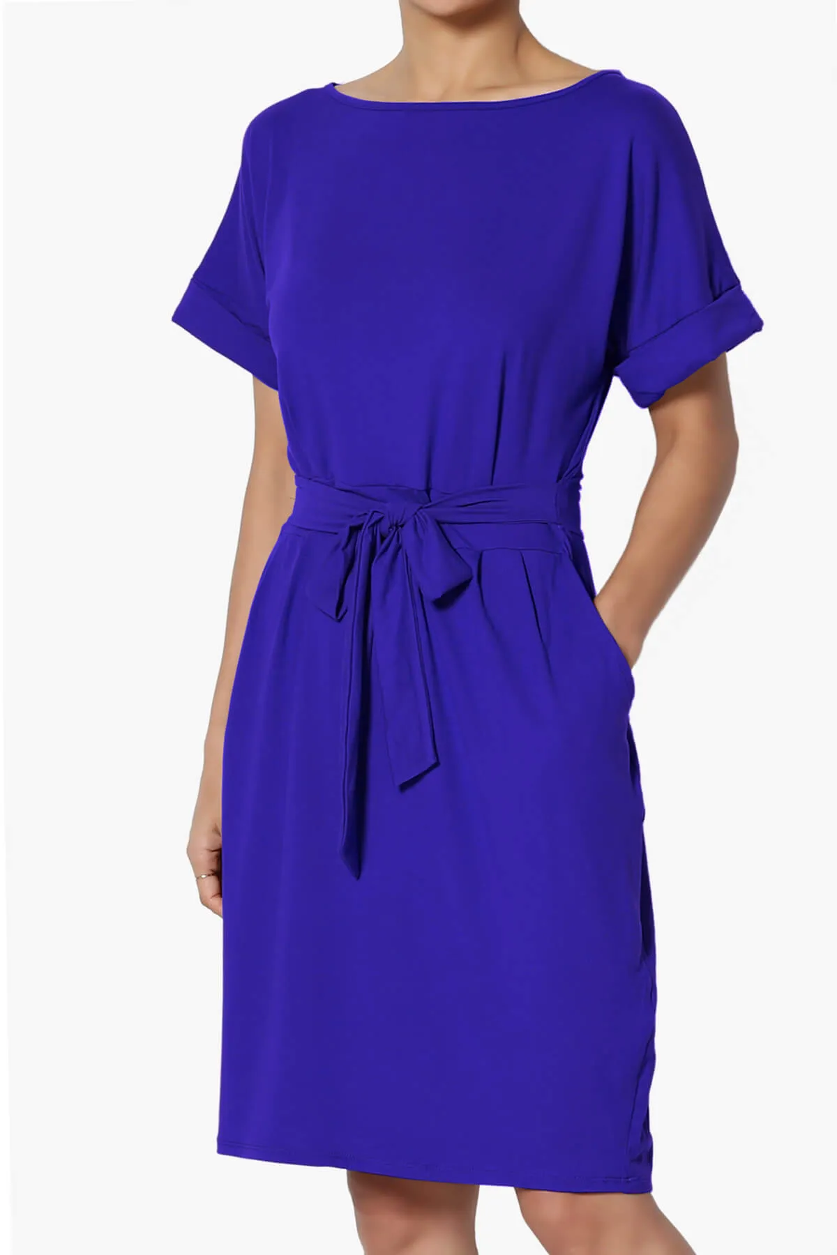 Pennie Tie Waist DTY Jersey Dress PLUS