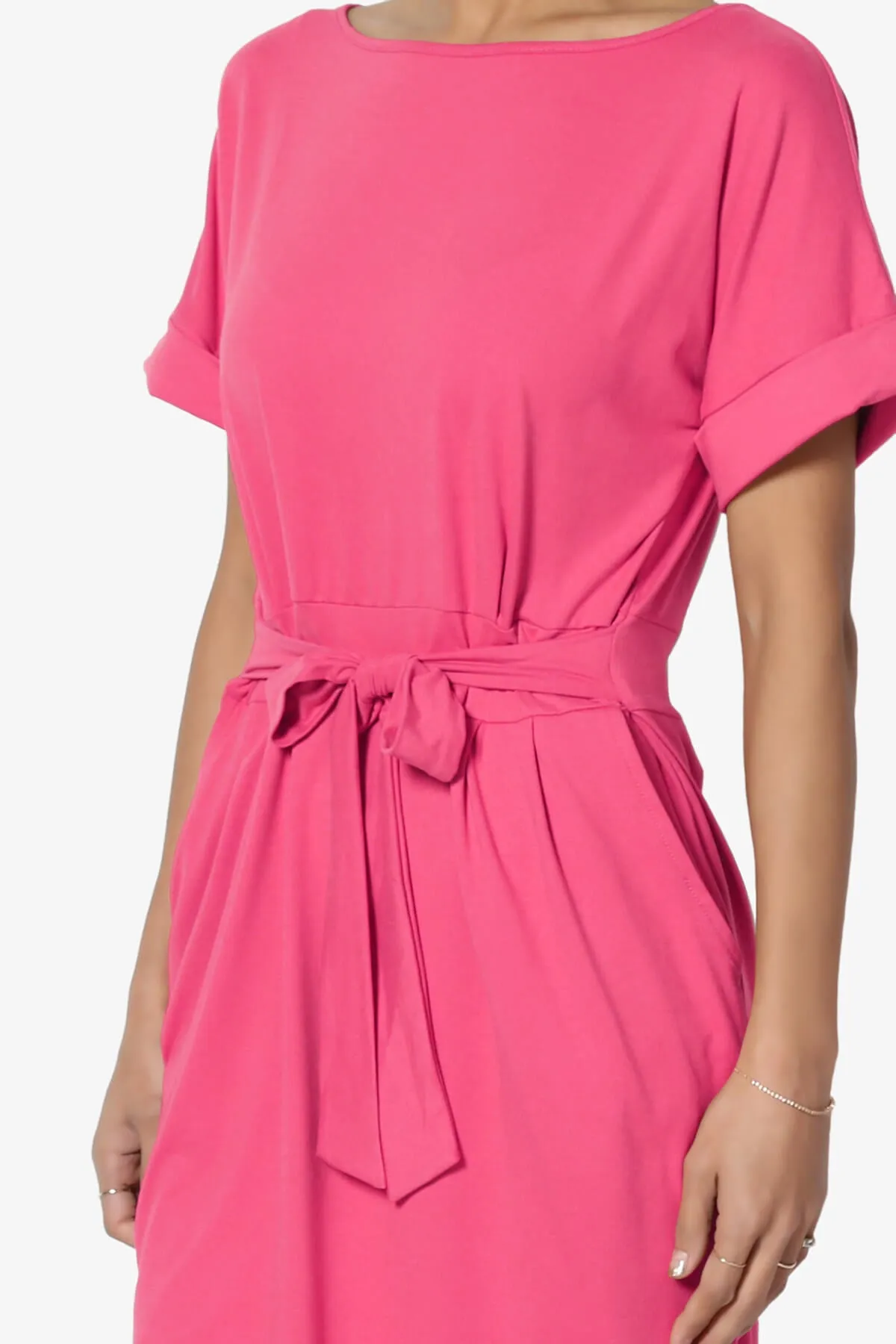 Pennie Tie Waist DTY Jersey Dress PLUS