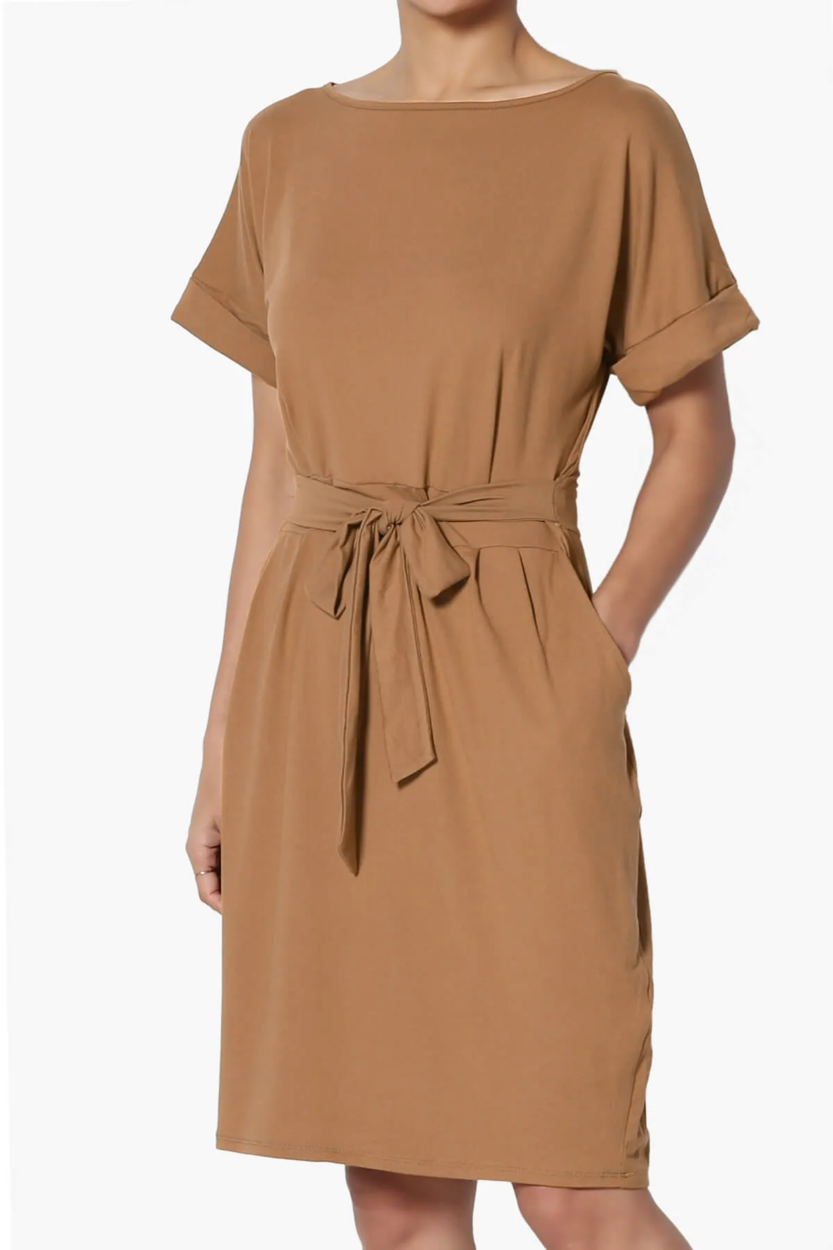 Pennie Tie Waist DTY Jersey Dress PLUS