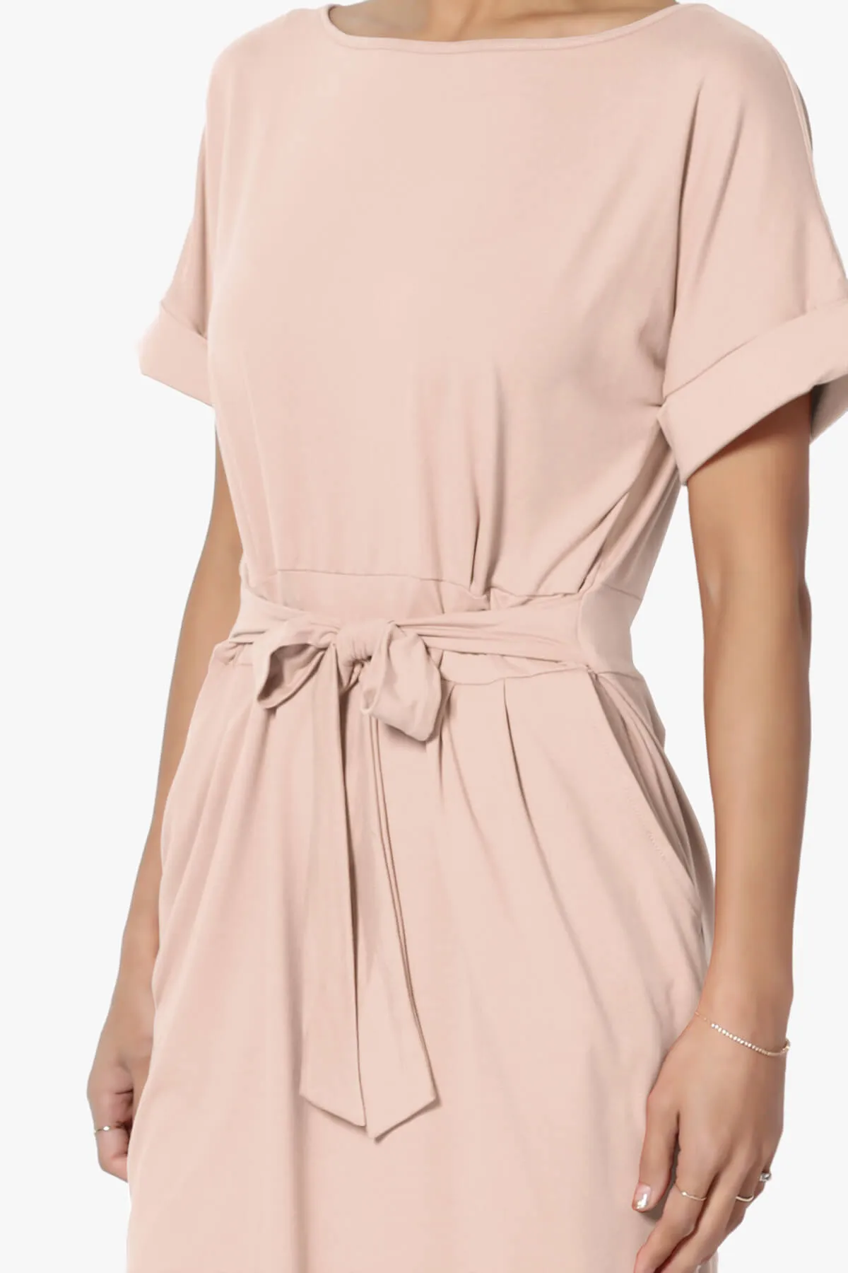 Pennie Tie Waist DTY Jersey Dress PLUS
