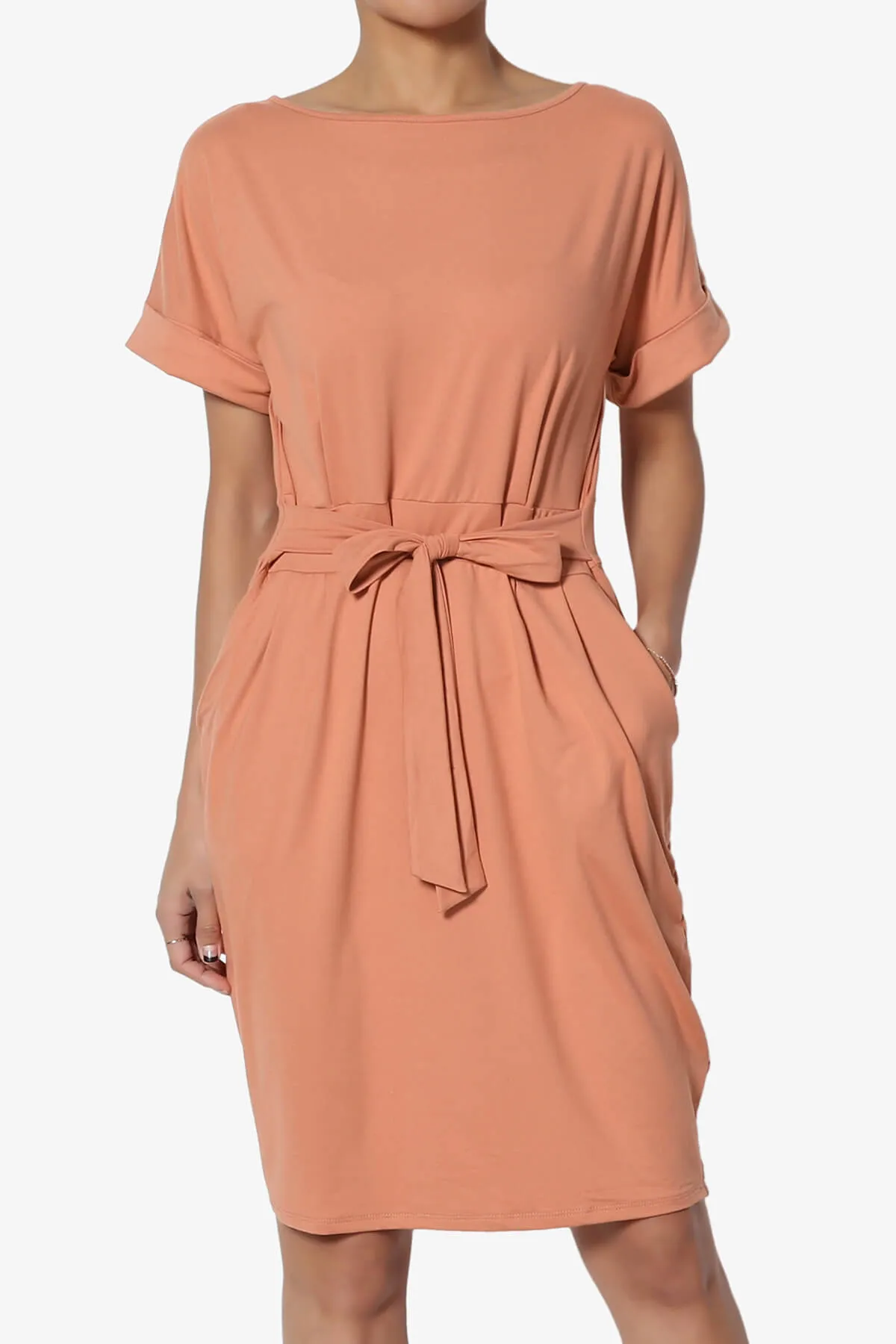 Pennie Tie Waist DTY Jersey Dress PLUS