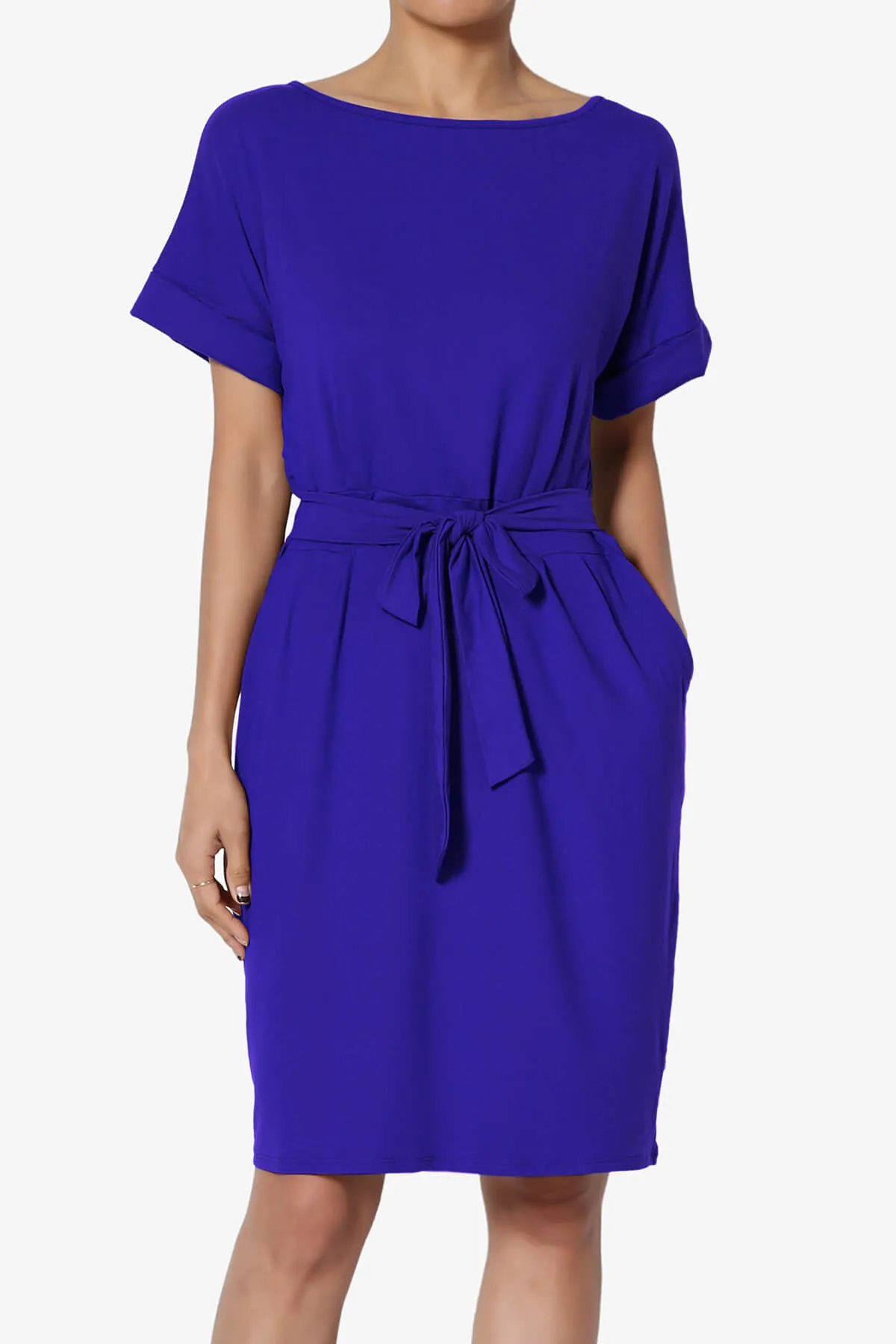 Pennie Tie Waist DTY Jersey Dress PLUS