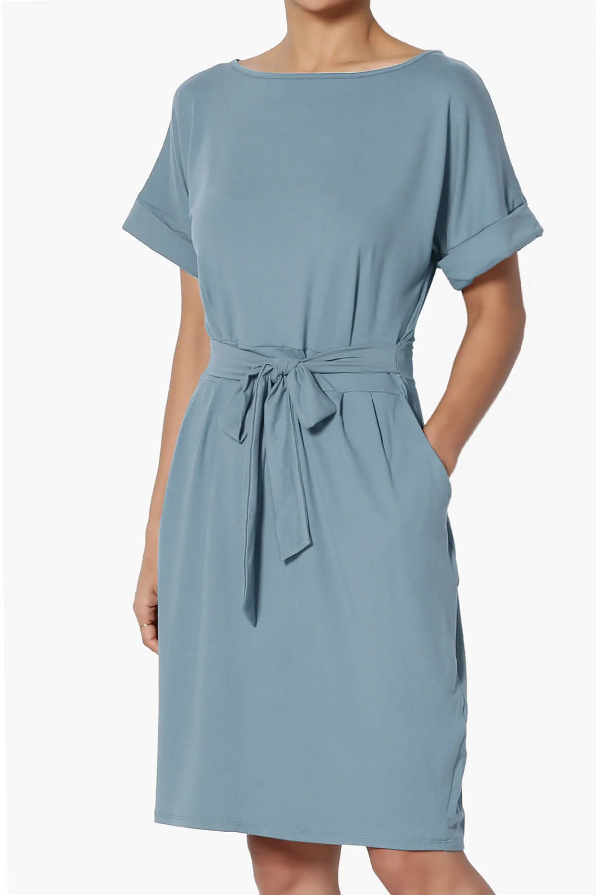 Pennie Tie Waist DTY Jersey Dress PLUS