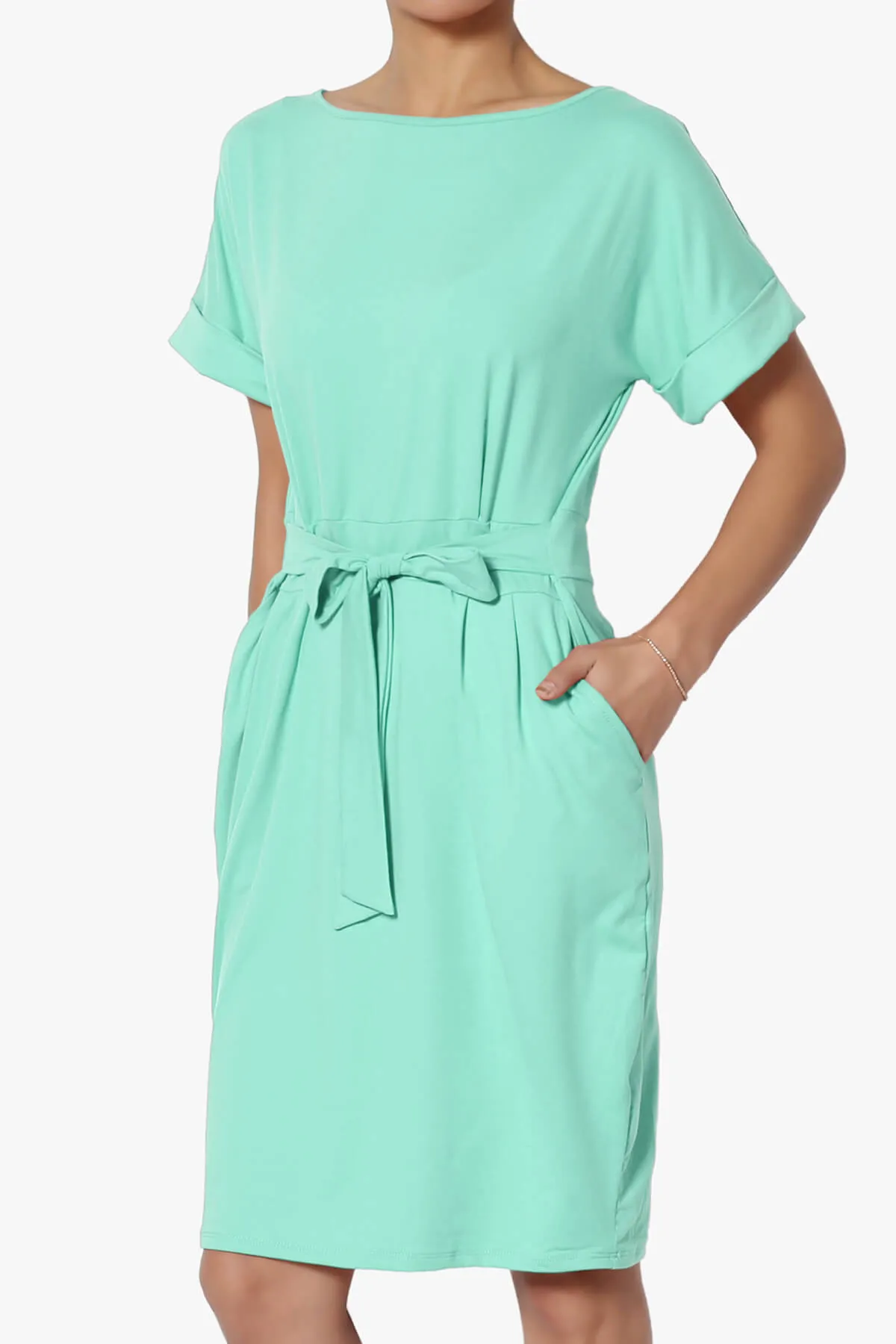 Pennie Tie Waist DTY Jersey Dress PLUS