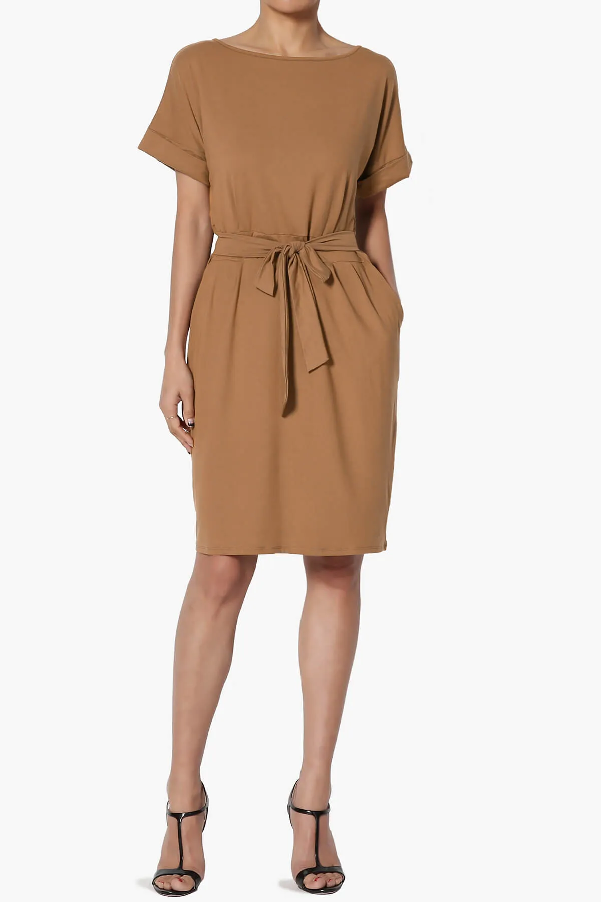 Pennie Tie Waist DTY Jersey Dress PLUS