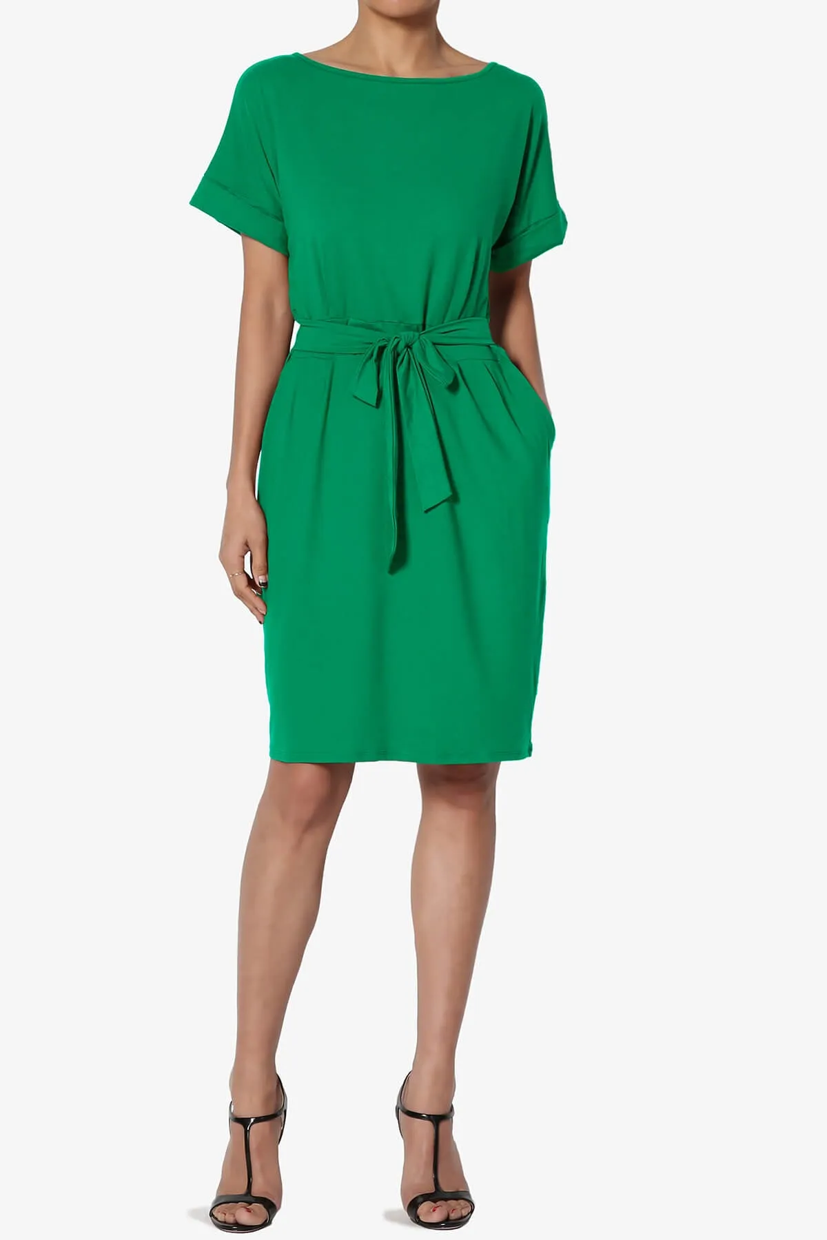 Pennie Tie Waist DTY Jersey Dress PLUS