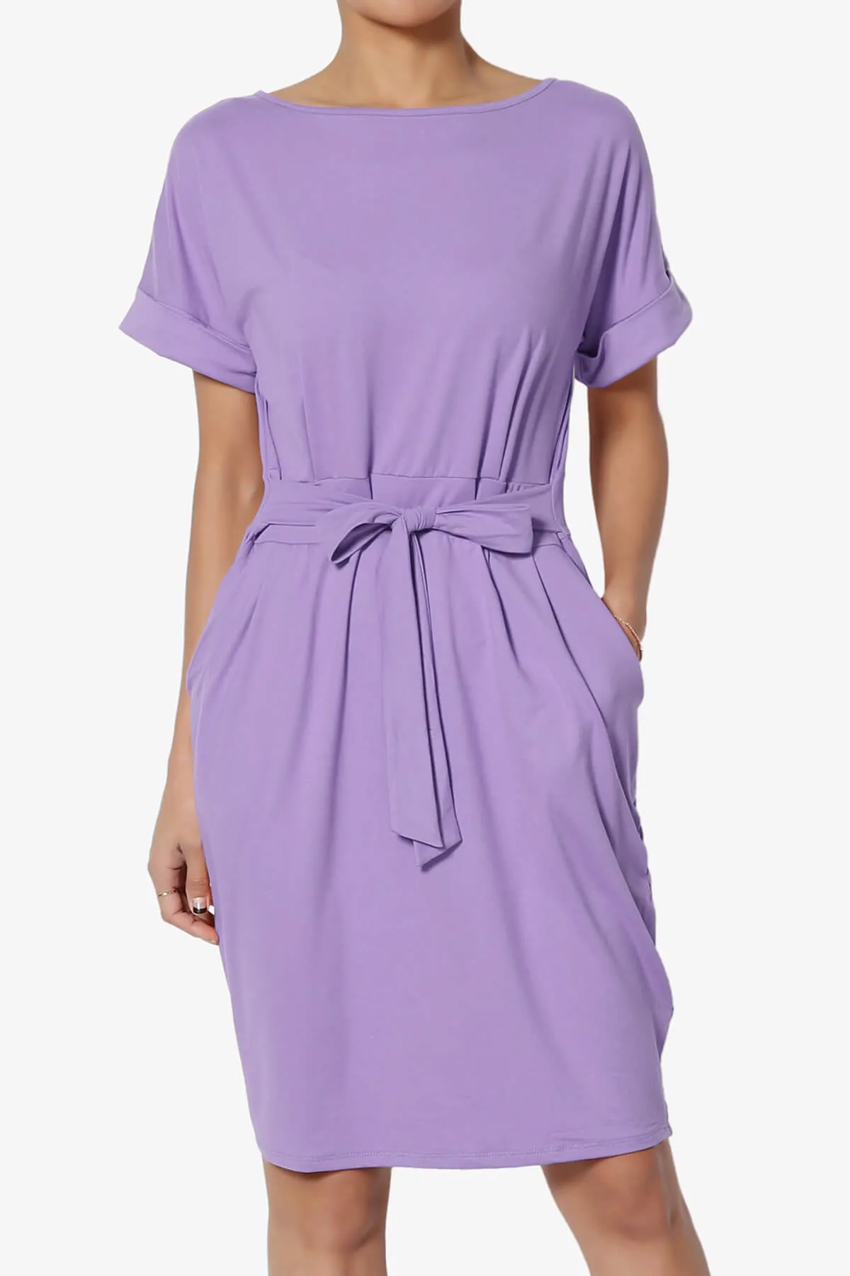 Pennie Tie Waist DTY Jersey Dress PLUS