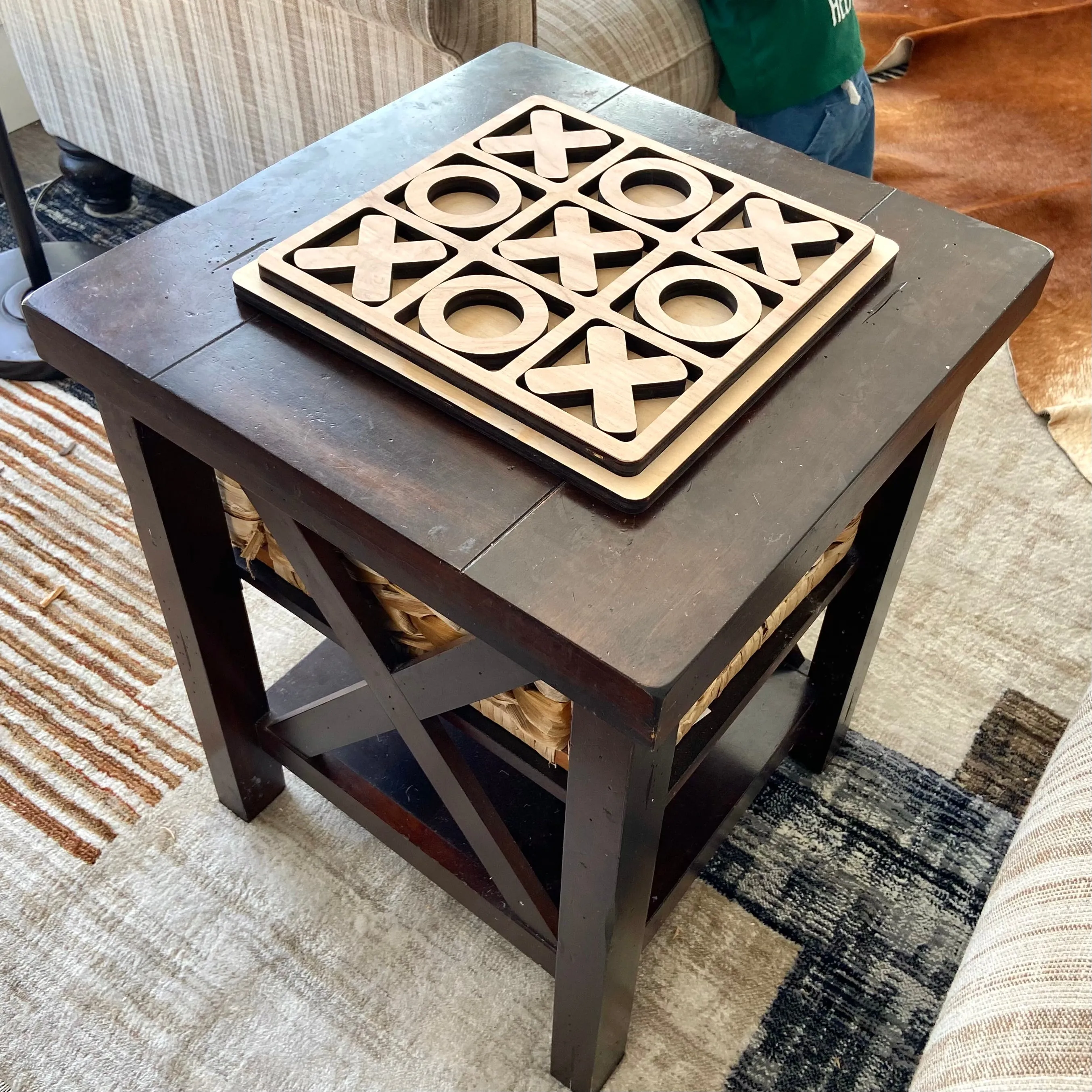 Personalized Tic Tac Toe Game with a personalized lid and 9 tokens