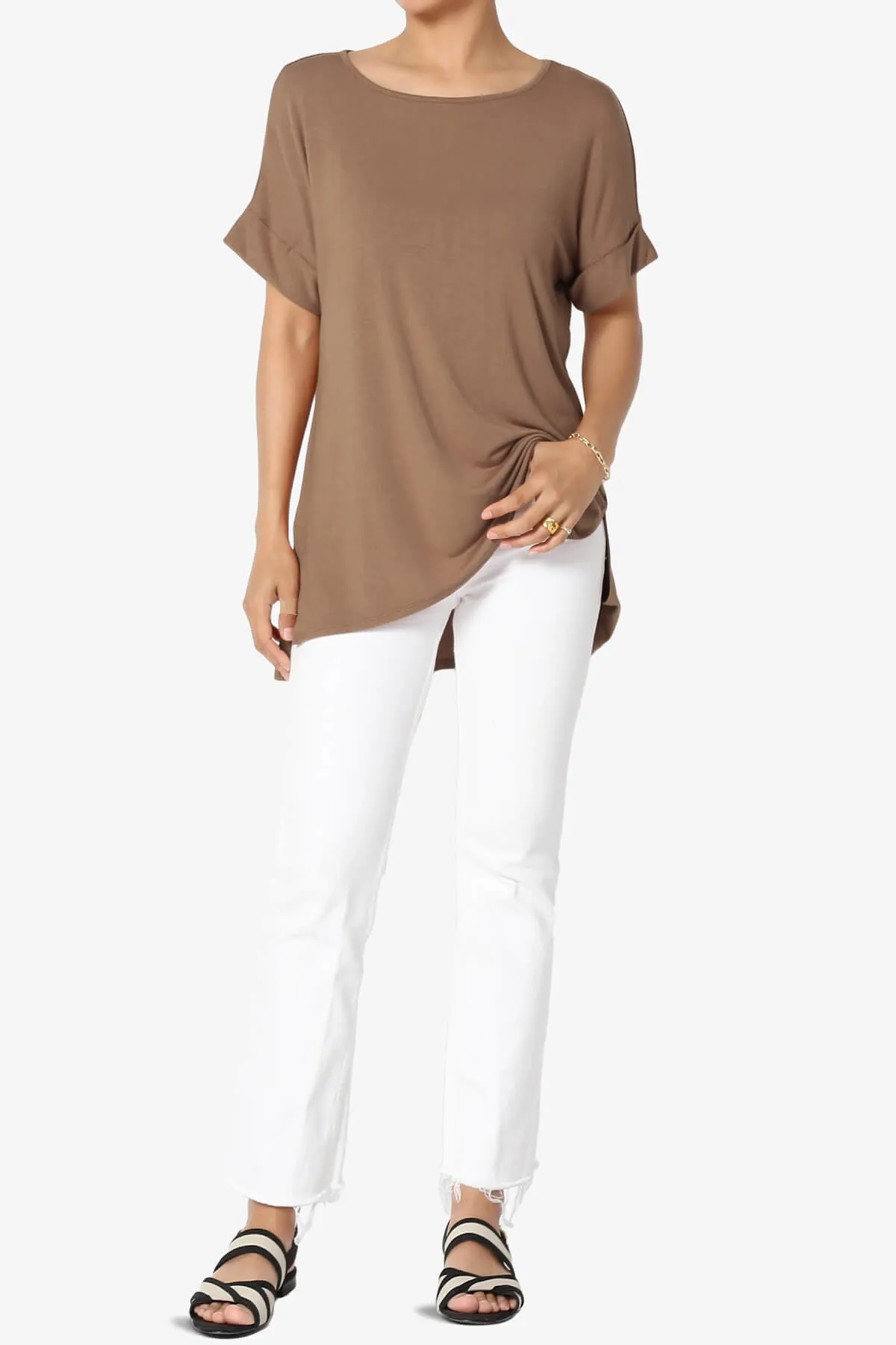 Poloma Modal Jersey Boat Neck Top PLUS