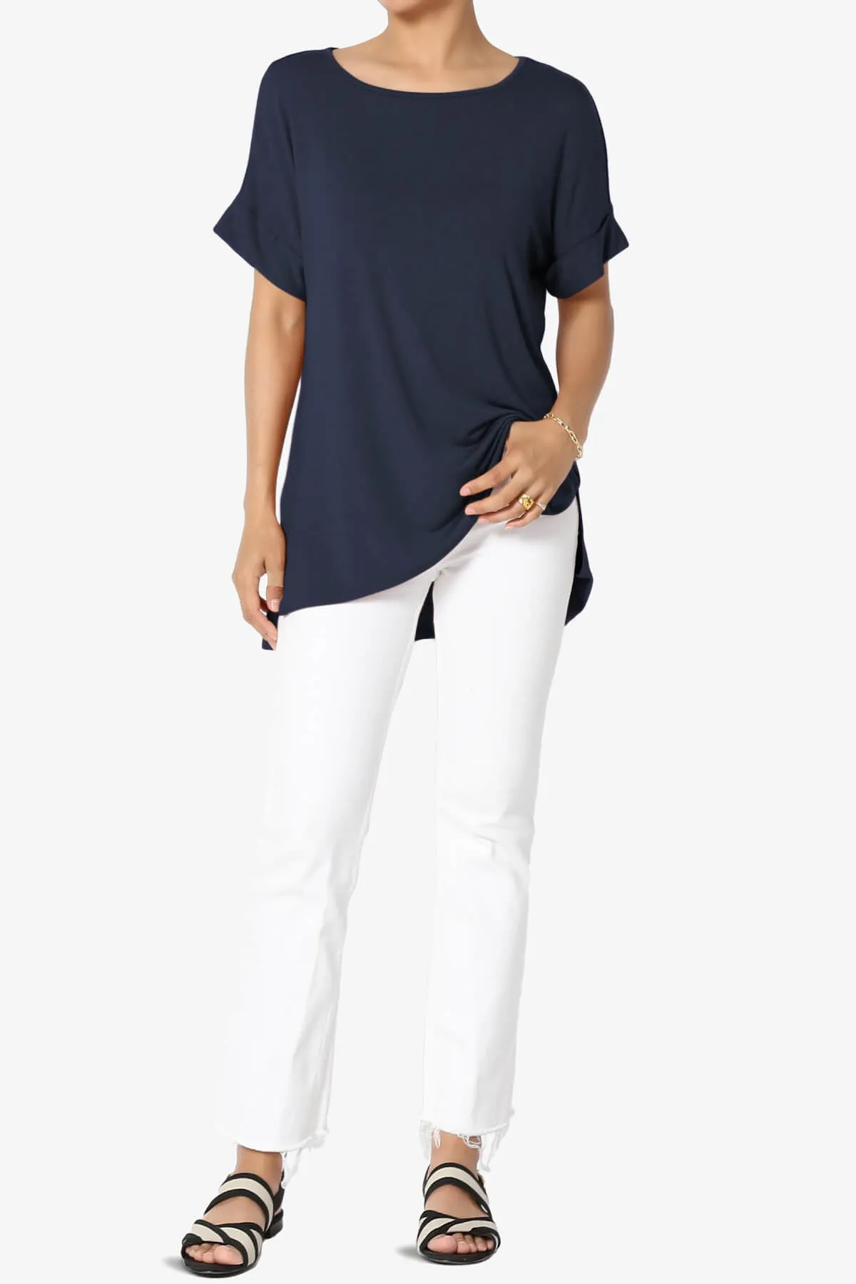Poloma Modal Jersey Boat Neck Top PLUS