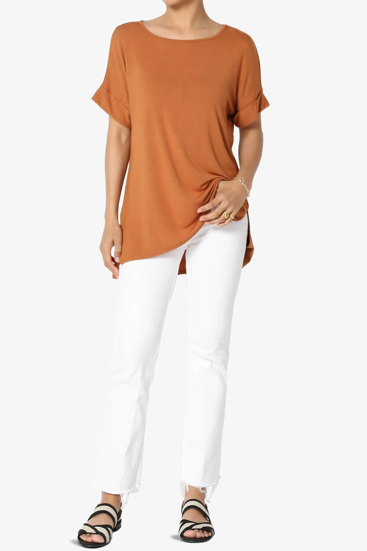 Poloma Modal Jersey Boat Neck Top PLUS