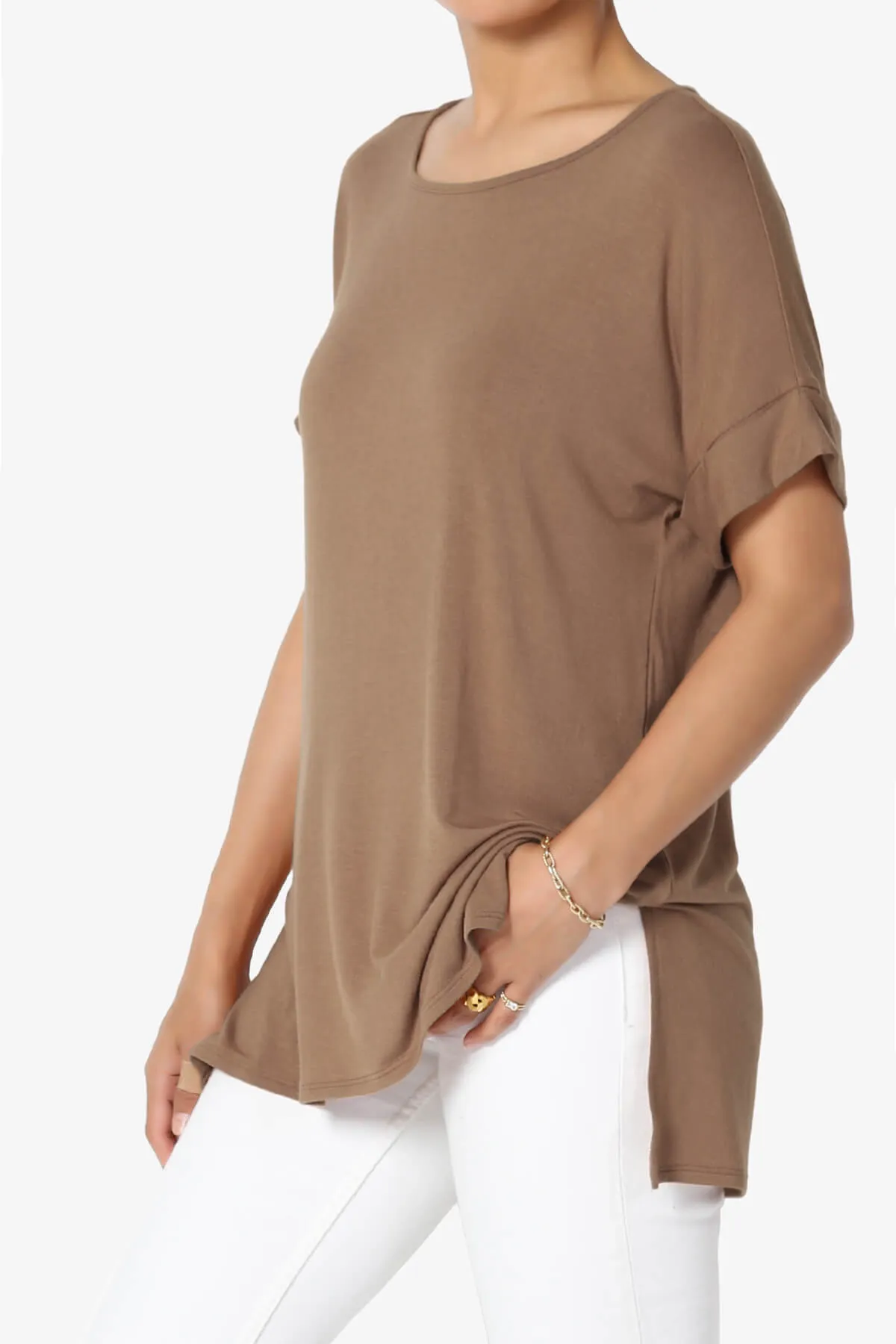 Poloma Modal Jersey Boat Neck Top PLUS
