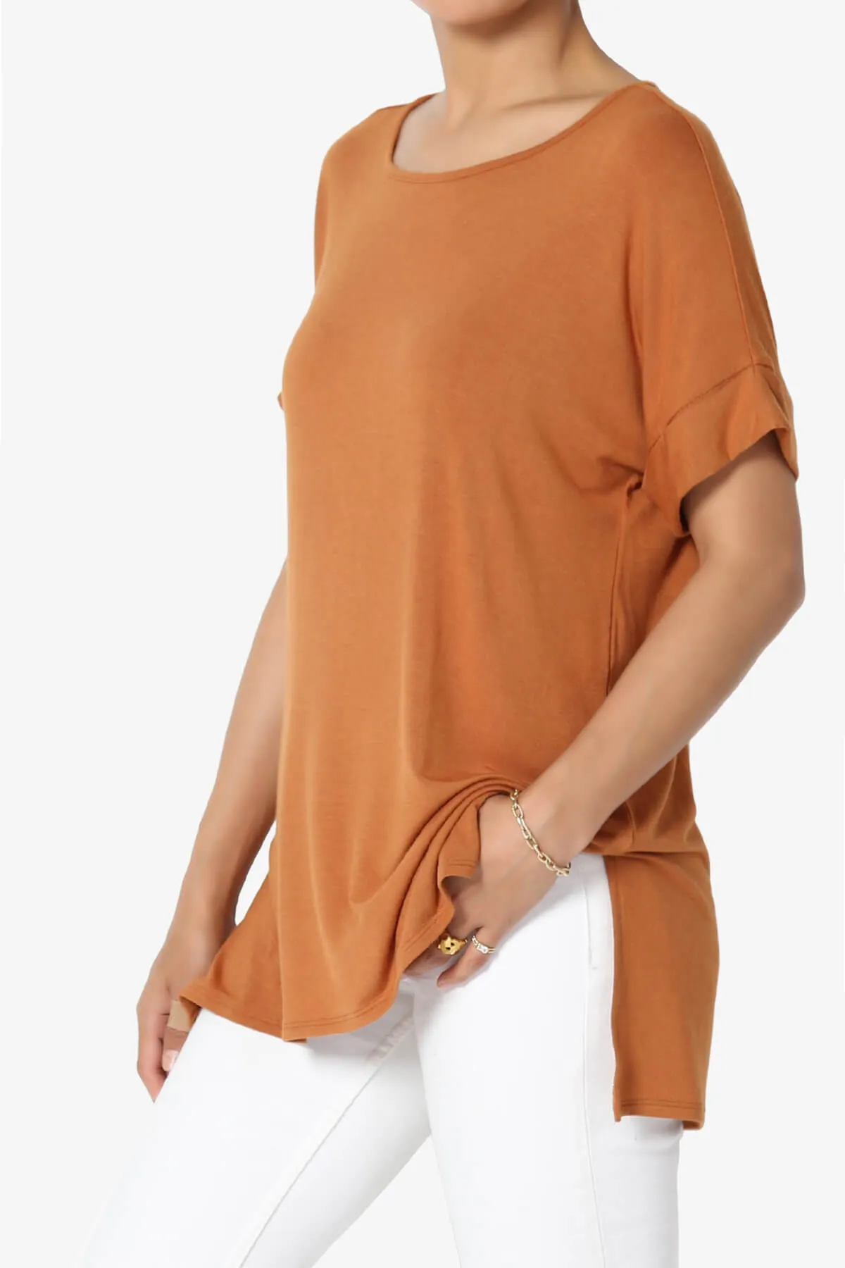 Poloma Modal Jersey Boat Neck Top PLUS
