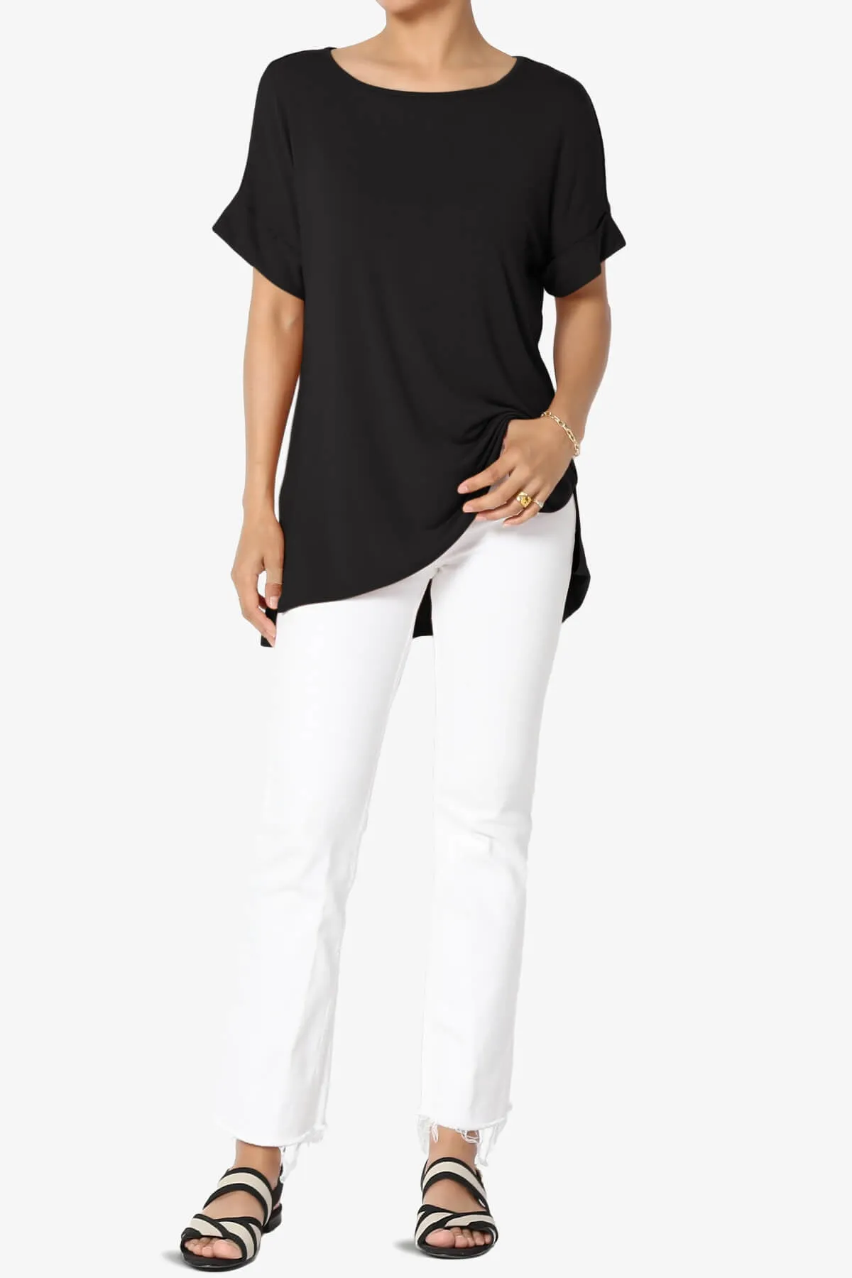 Poloma Modal Jersey Boat Neck Top PLUS