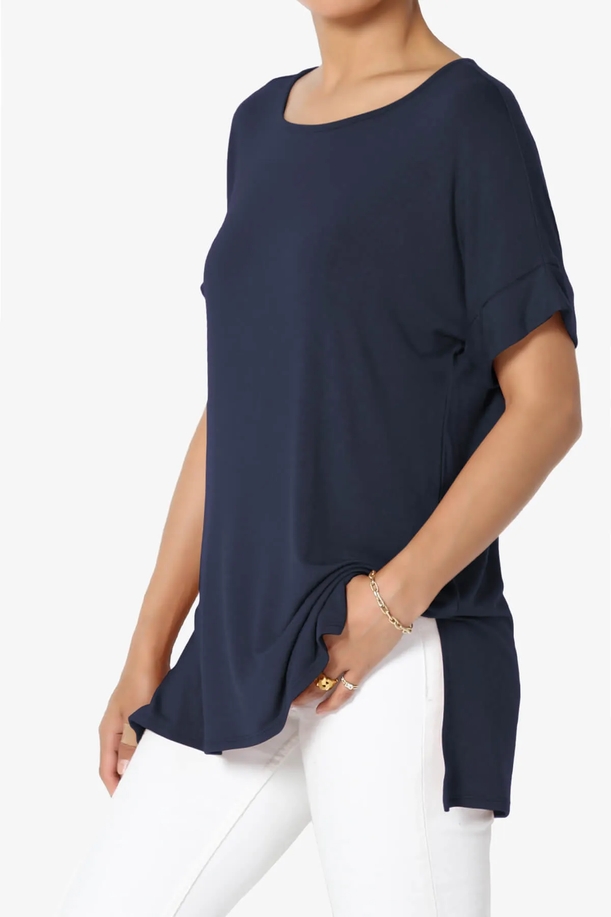 Poloma Modal Jersey Boat Neck Top PLUS