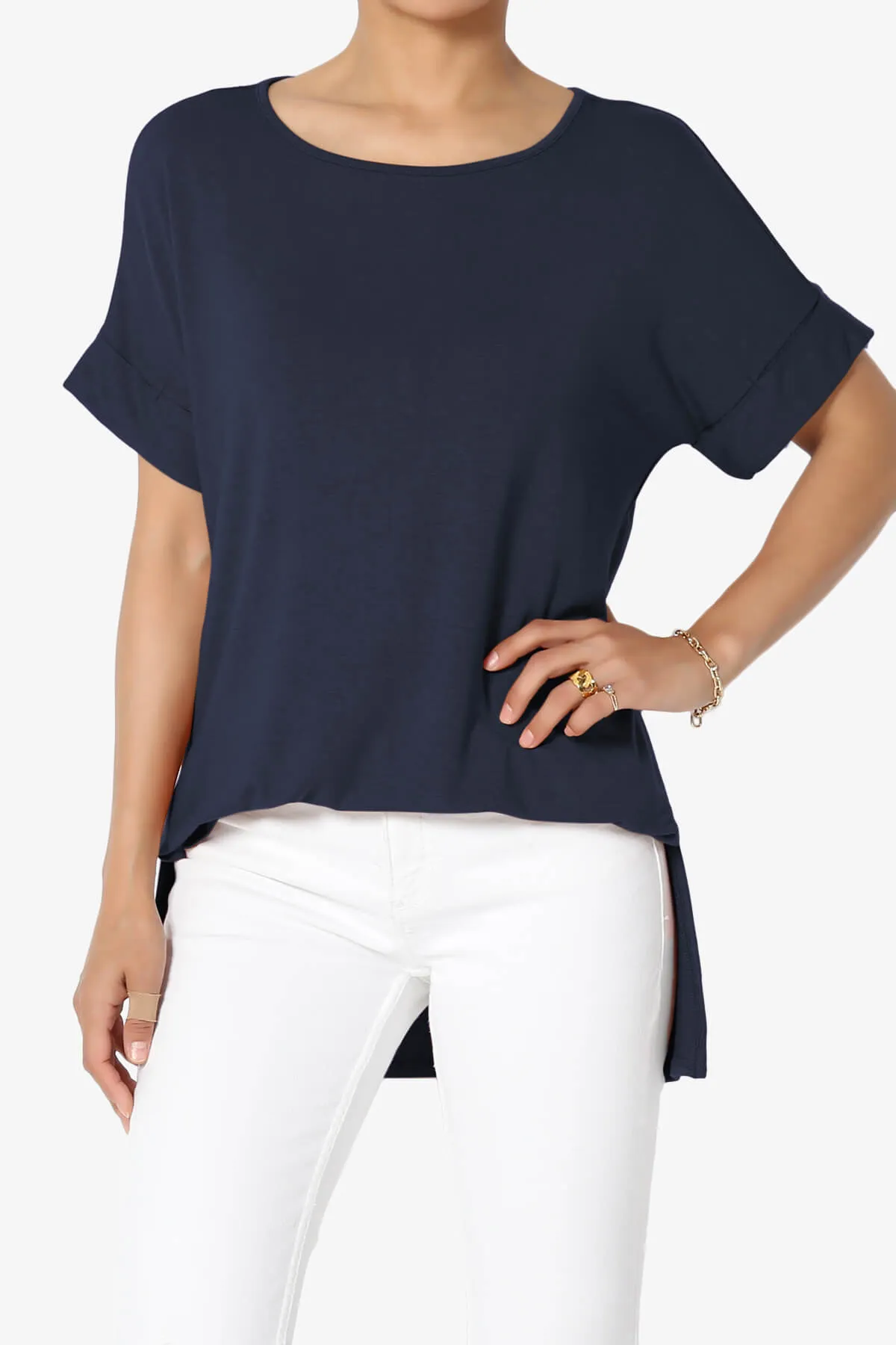 Poloma Modal Jersey Boat Neck Top PLUS