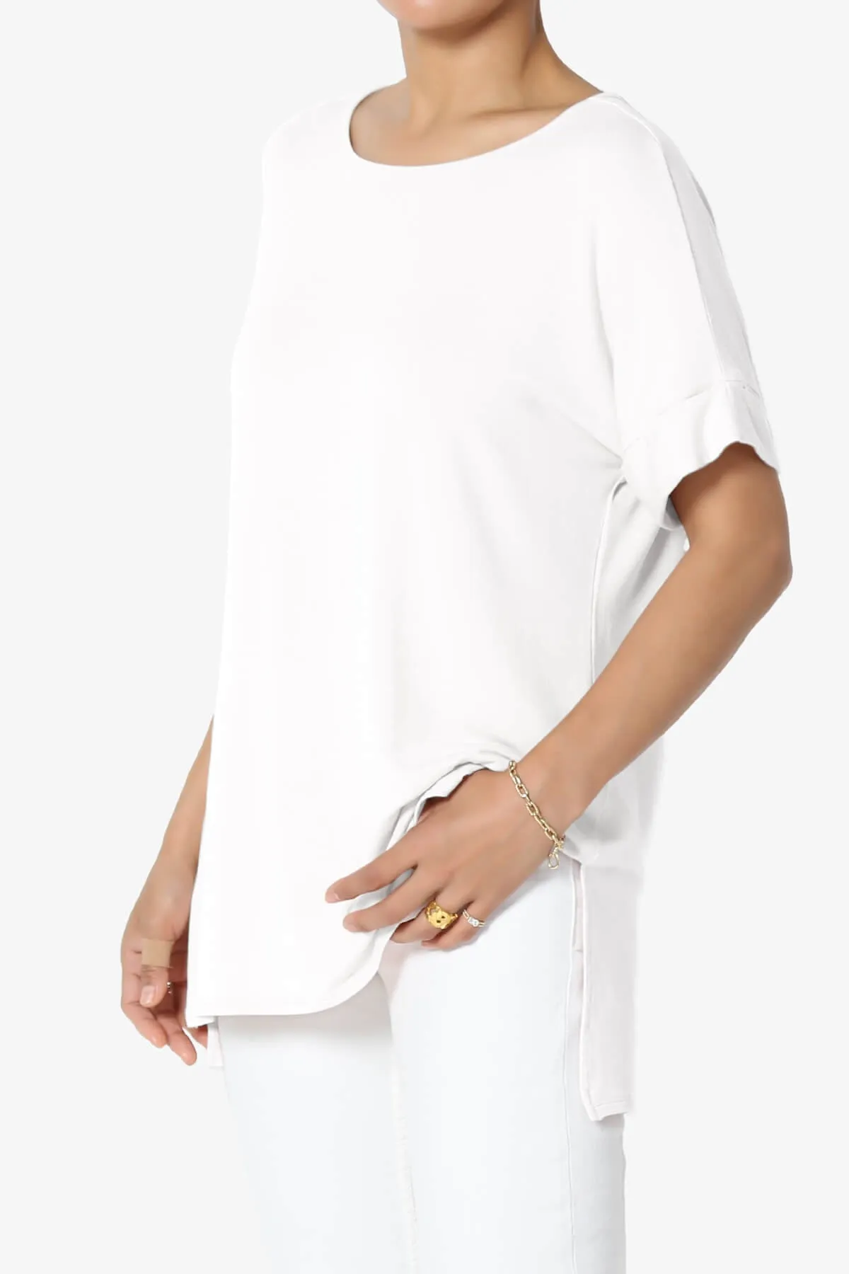 Poloma Modal Jersey Boat Neck Top PLUS