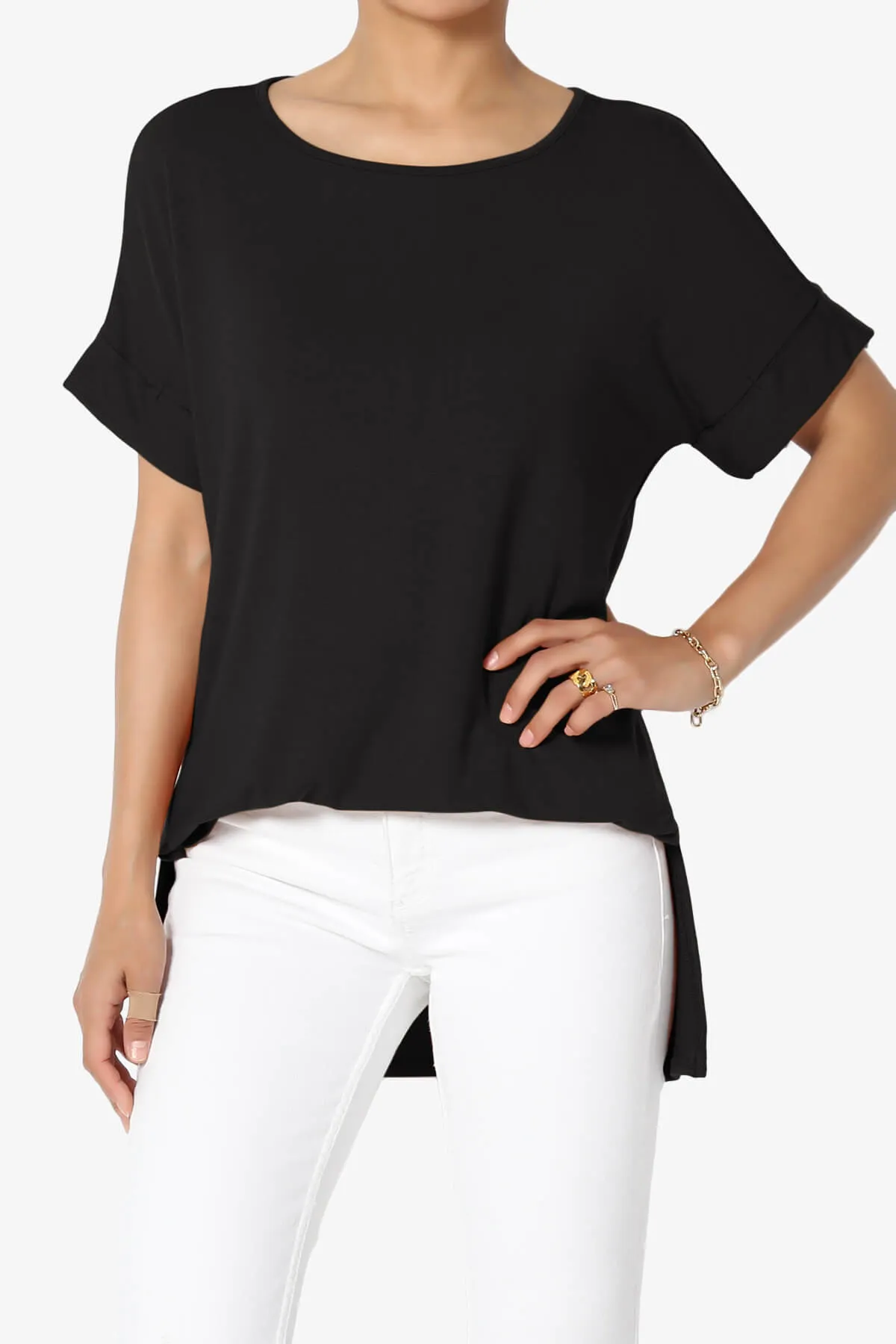 Poloma Modal Jersey Boat Neck Top PLUS